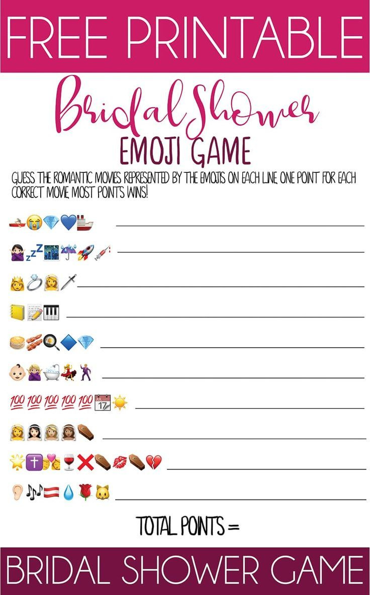 Free Printable Bridal Shower Emoji Game pertaining to Emoji Bridal Shower Game Free Printable