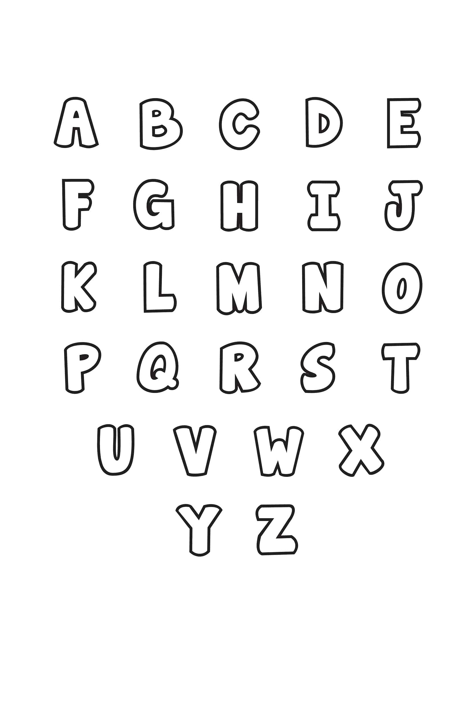 Free Printable Bubble Letter Alphabet Stencils - Freebie Finding intended for Free Printable Alphabet Stencil Patterns