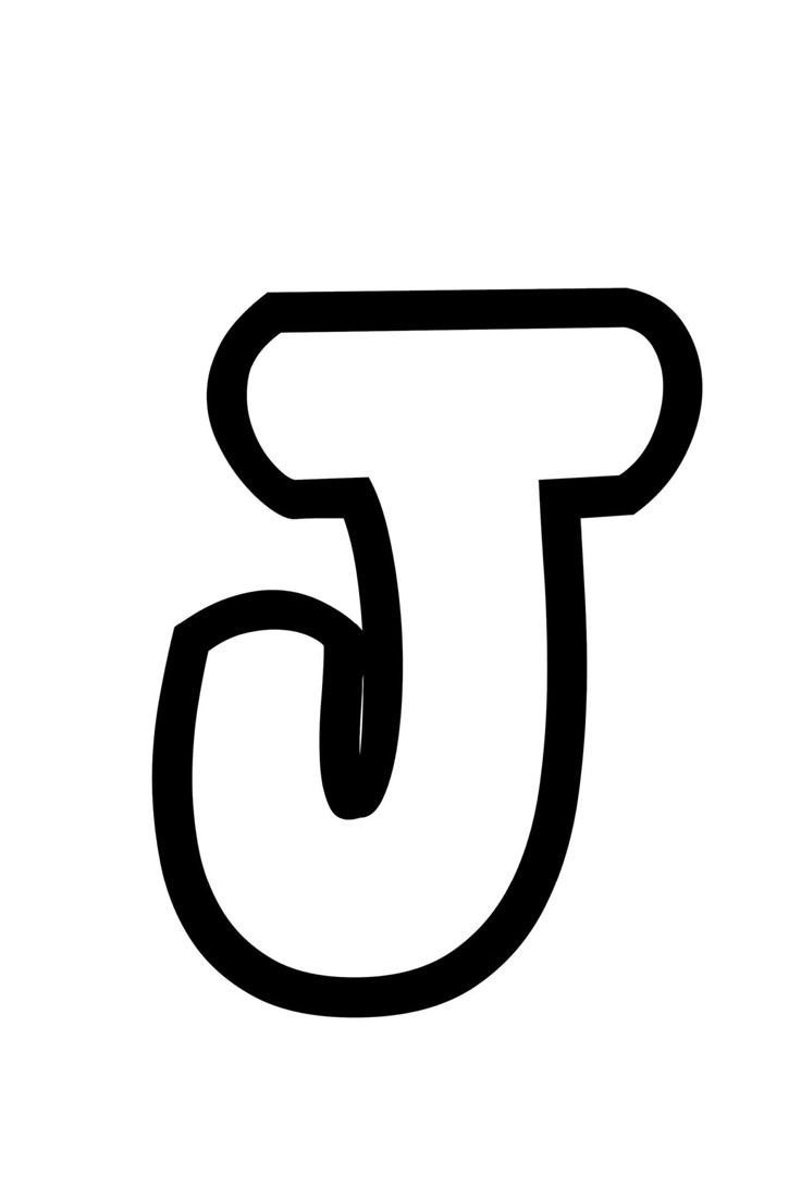 Free Printable Bubble Letter Stencils: Bubble Letter J pertaining to Free Printable Letter J