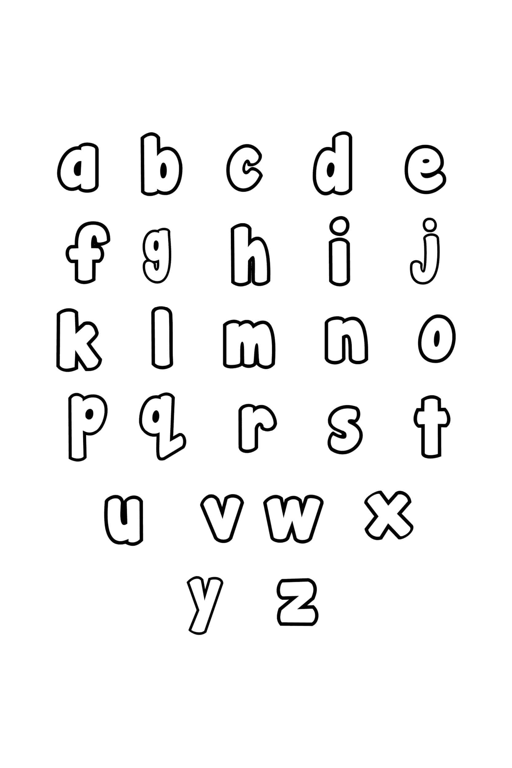 Free Printable Bubble Letter Stencils: Lowercase for Free Printable Letter Stencils