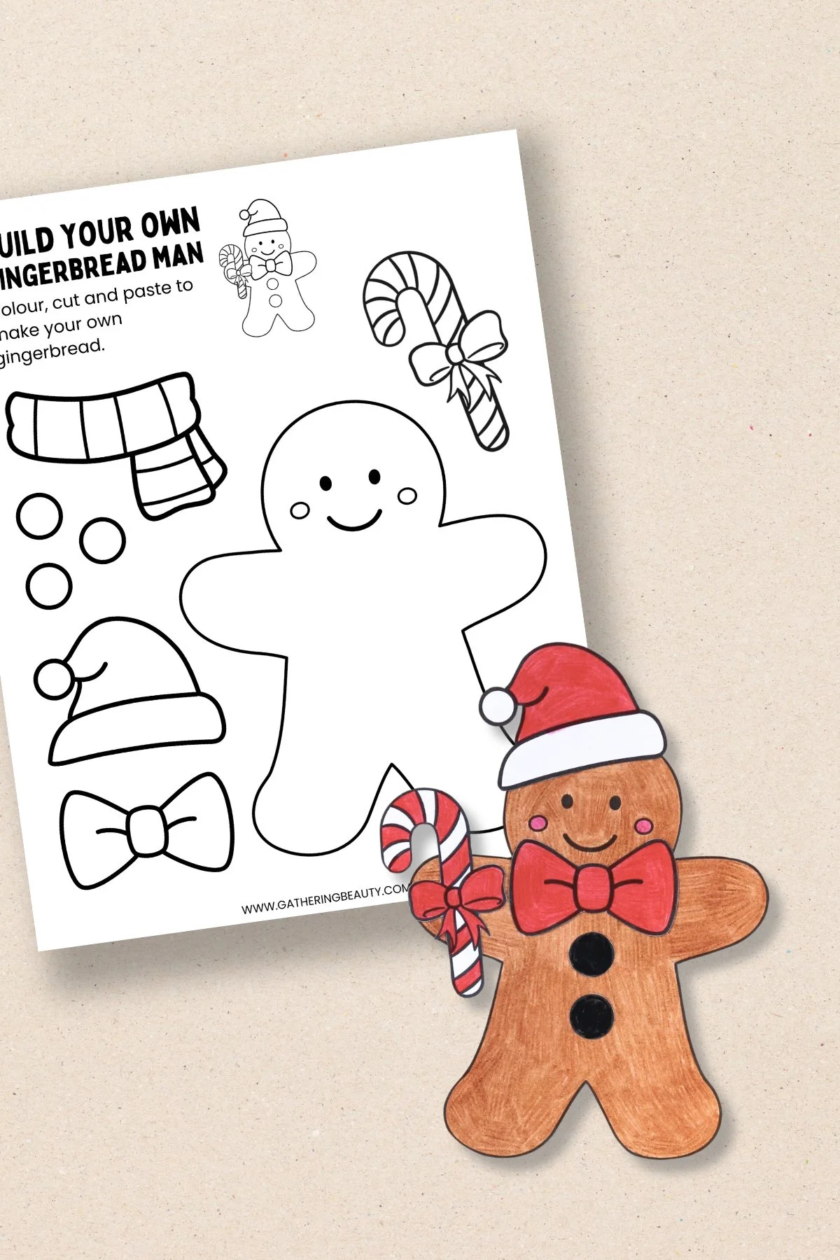 Free Printable Build A Gingerbread Man — Gathering Beauty with Free Printable Gingerbread Man Activities