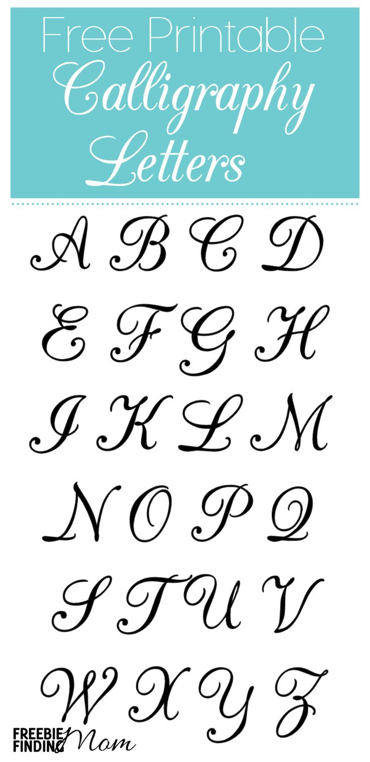 Free Printable Calligraphy Letters #Caligraphy #Stencils with Free Printable Calligraphy Letter Stencils