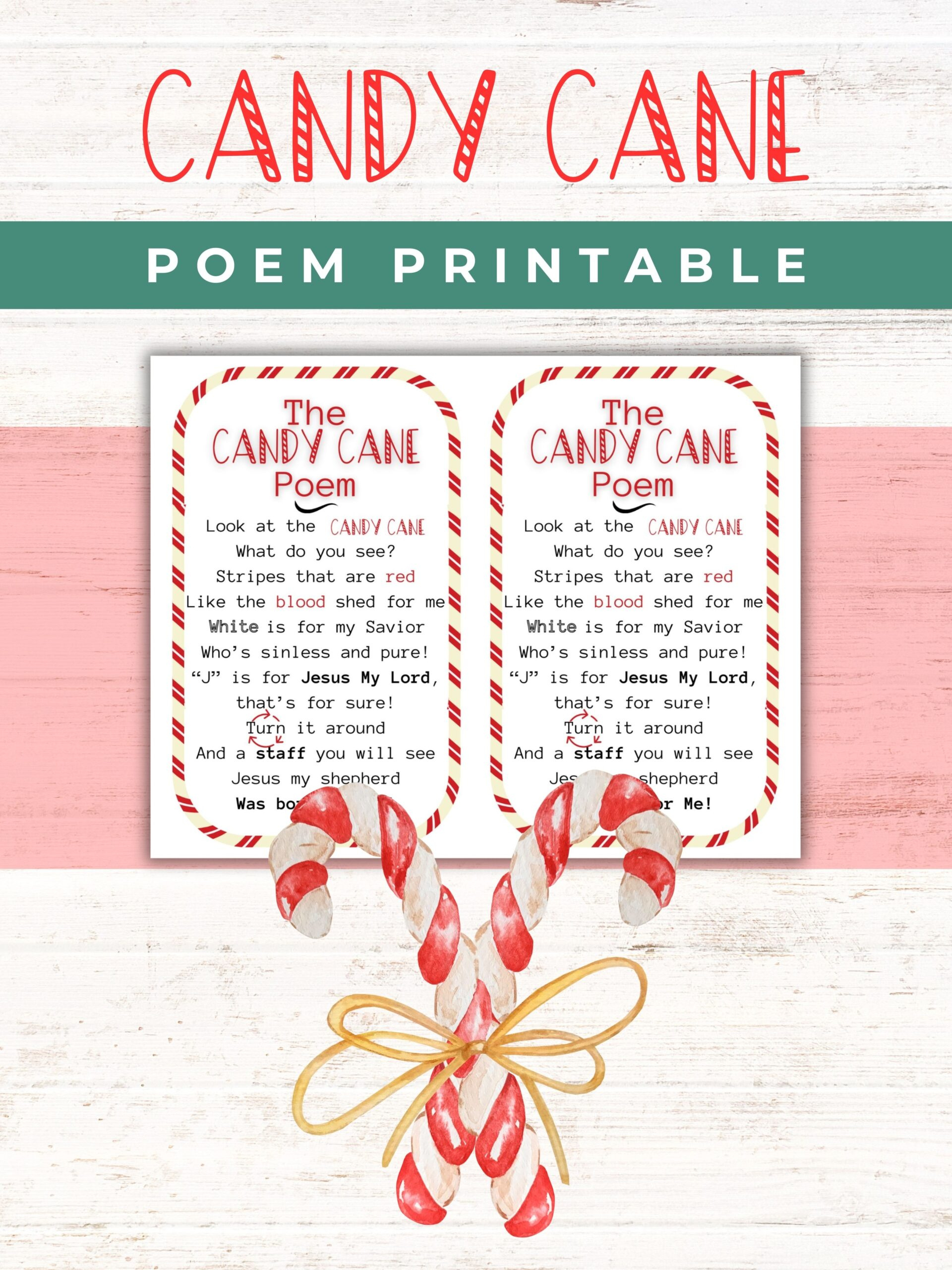 Free Printable Candy Cane Poem | Healing Home pertaining to Free Printable Candy Cane Poem