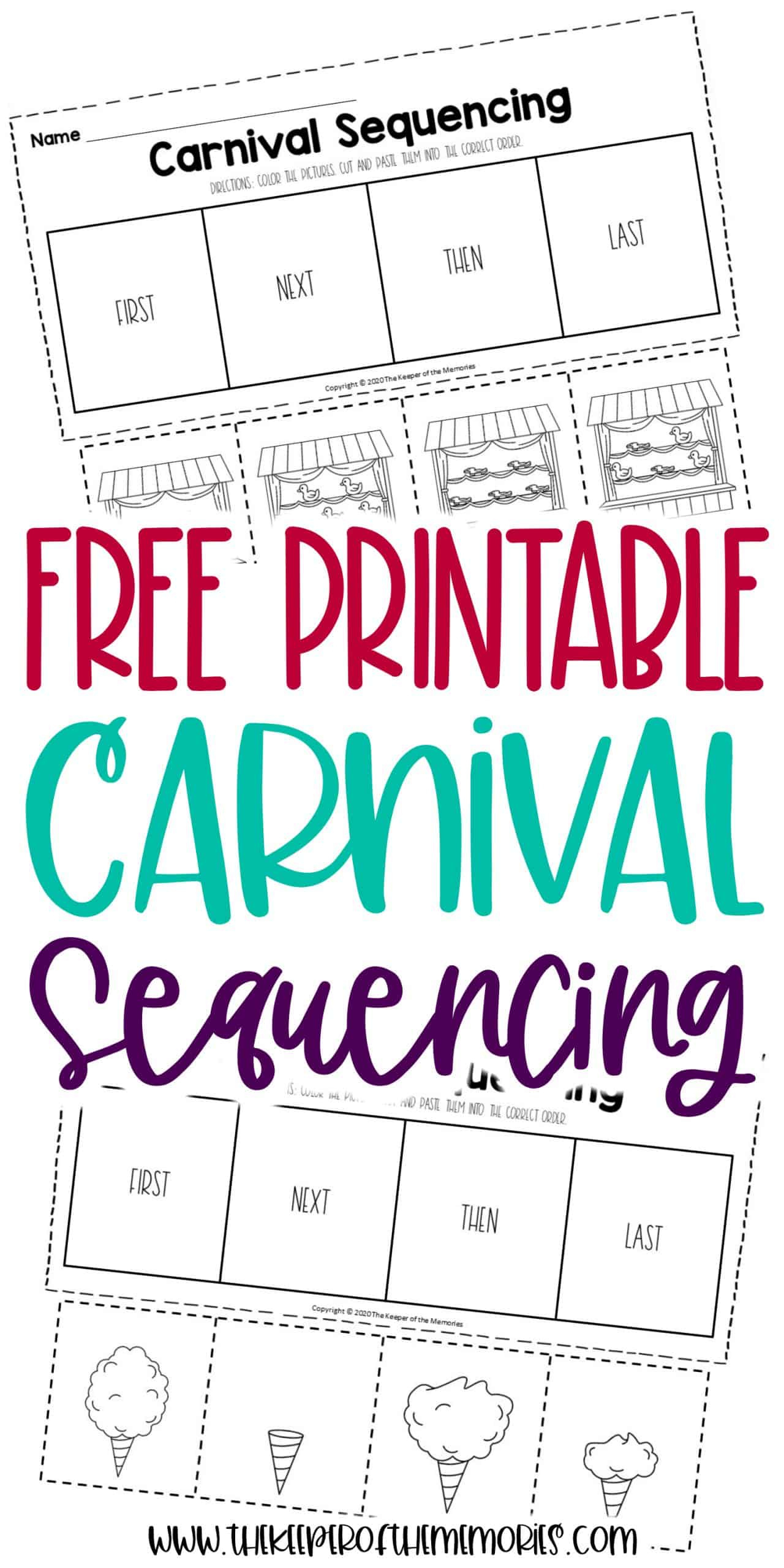 Free Printable Carnival Sequencing Events Worksheets - The Keeper pertaining to Free Printable Versatiles Worksheets