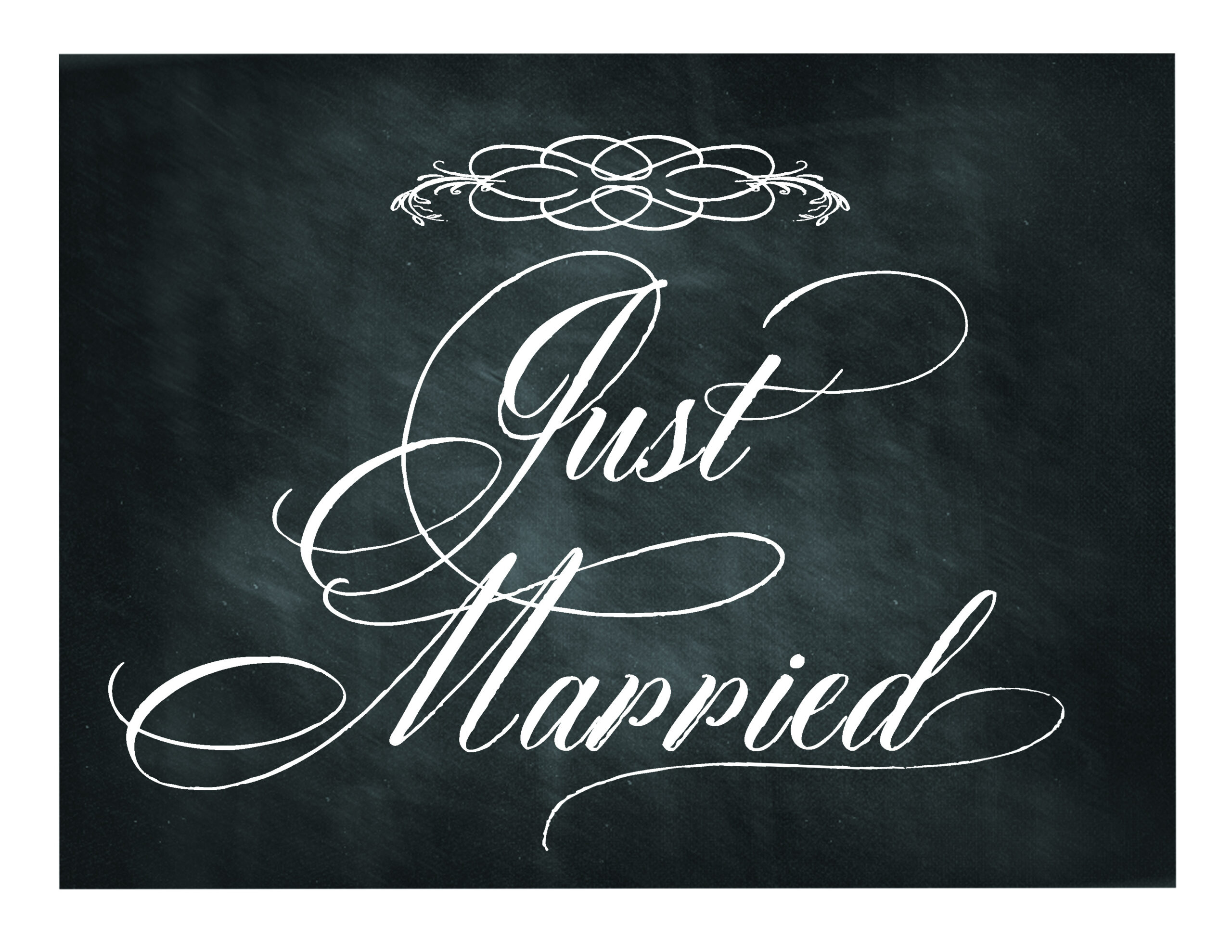 Free Printable Chalkboard Sign: Just Married | Lettering Art Studio in Just Married Free Printable