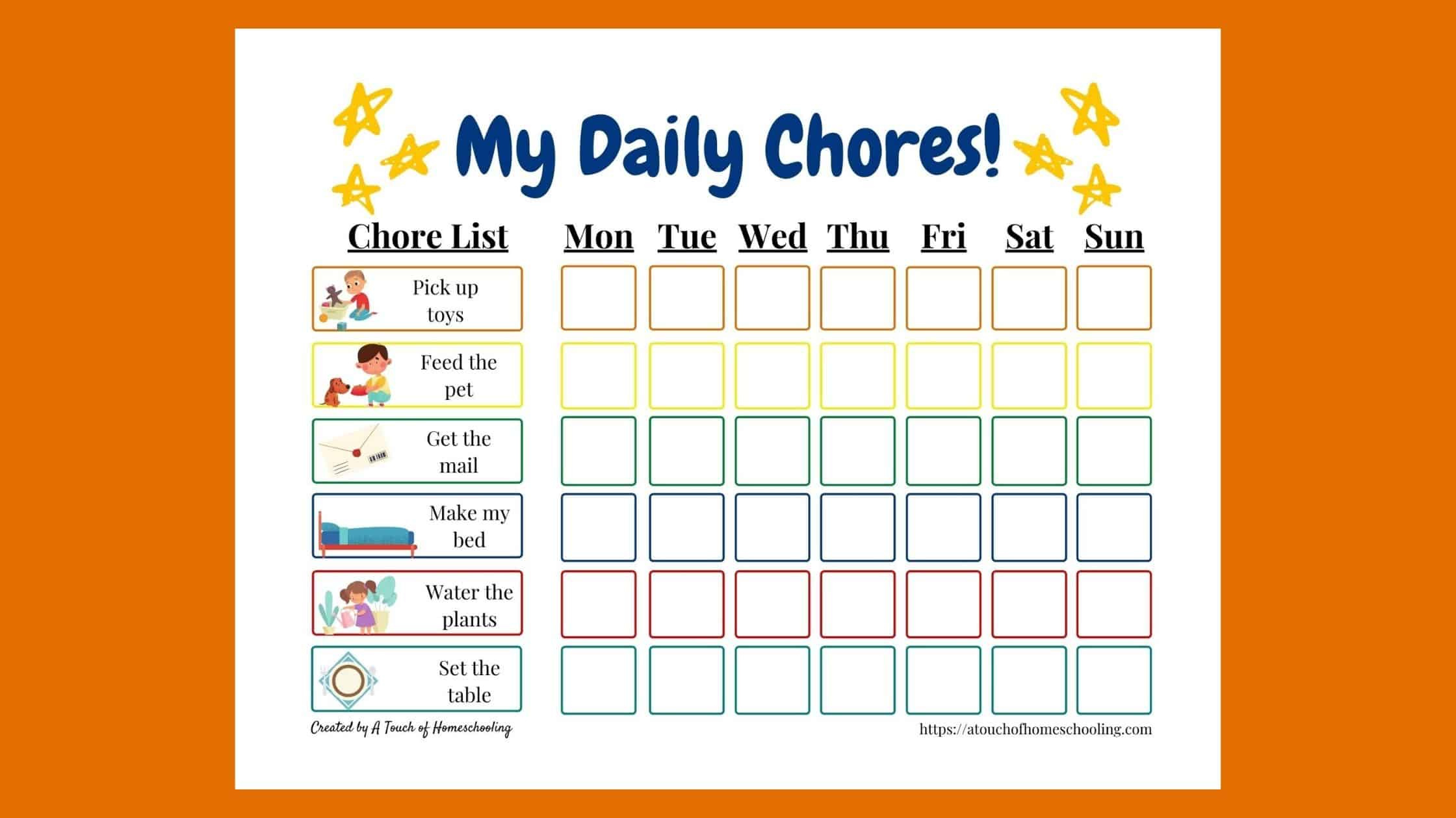 Free Printable Chore Chart For Toddlers - Start Teaching regarding Free Printable Toddler Chore Chart