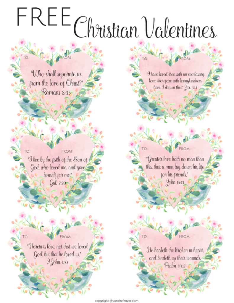 Free Printable Christian Valentines - Sarah E. Frazer with regard to Free Printable Valentines Cards For Son