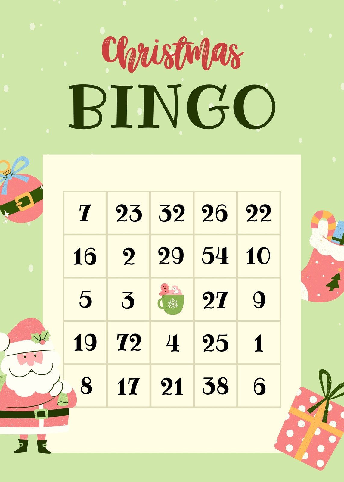 Free Printable Christmas Bingo Card Templates | Canva regarding Free Printable Christmas Bingo Cards