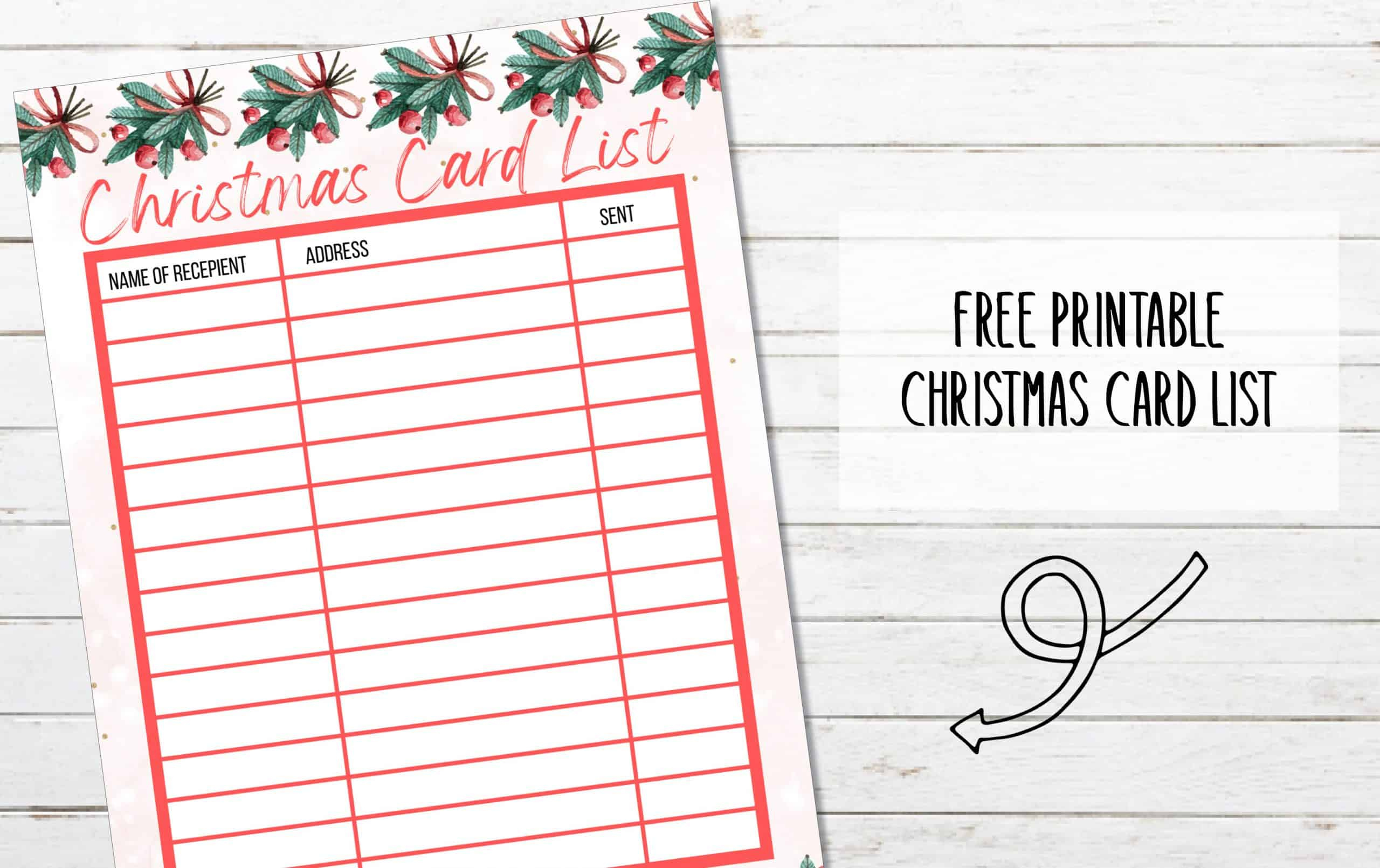 Free Printable Christmas Card List - My Printable Home throughout Free Printable Christmas Card List Template