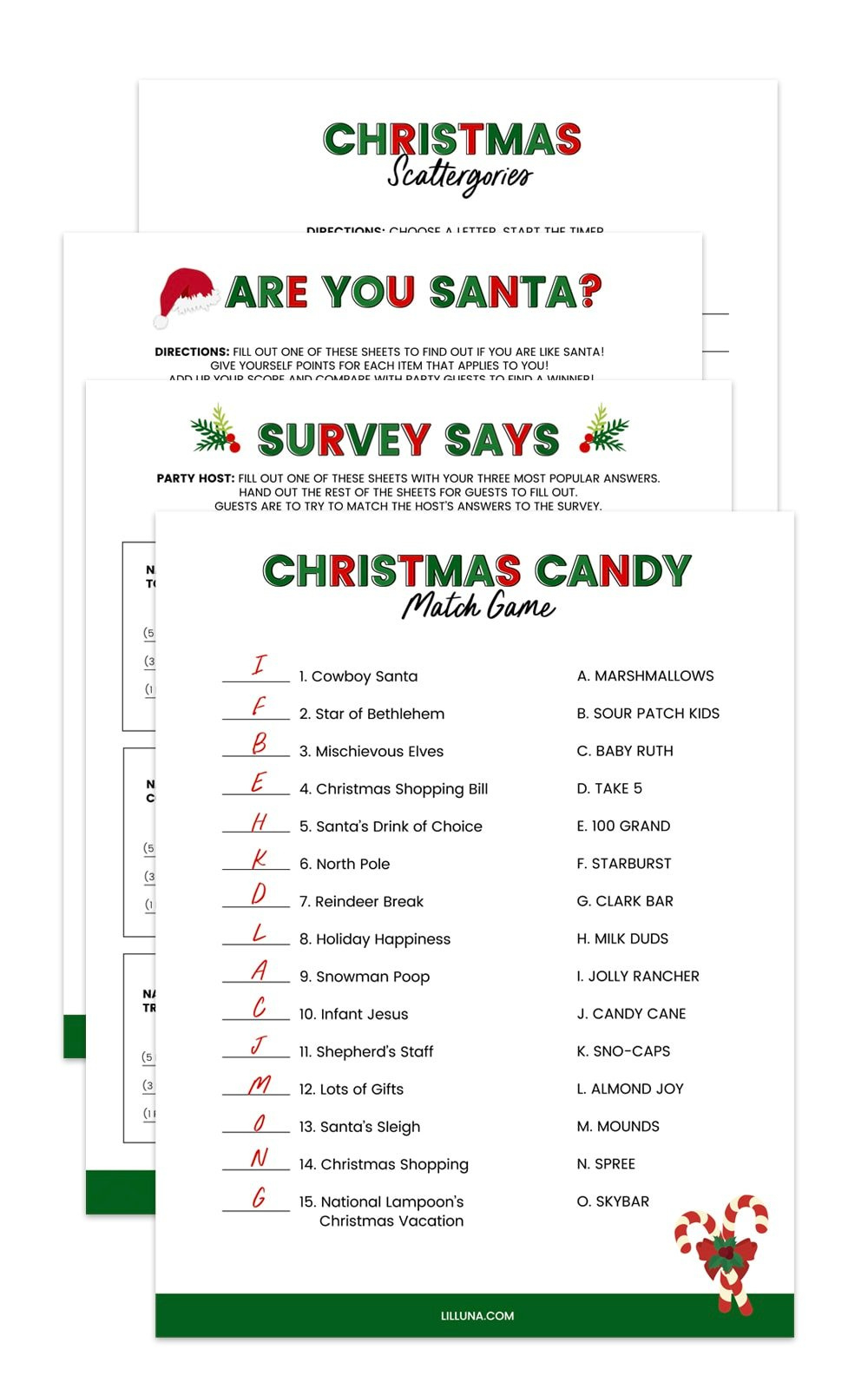 Free Printable Christmas Games {4 Freebies} | Lil' Luna in Free Printable Christmas Games For Family Gatherings