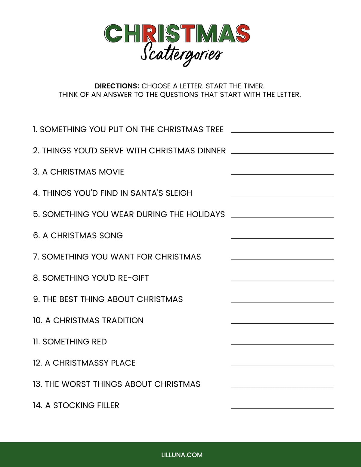 Free Printable Christmas Games {4 Freebies} | Lil Luna within Holiday Office Party Games Free Printable