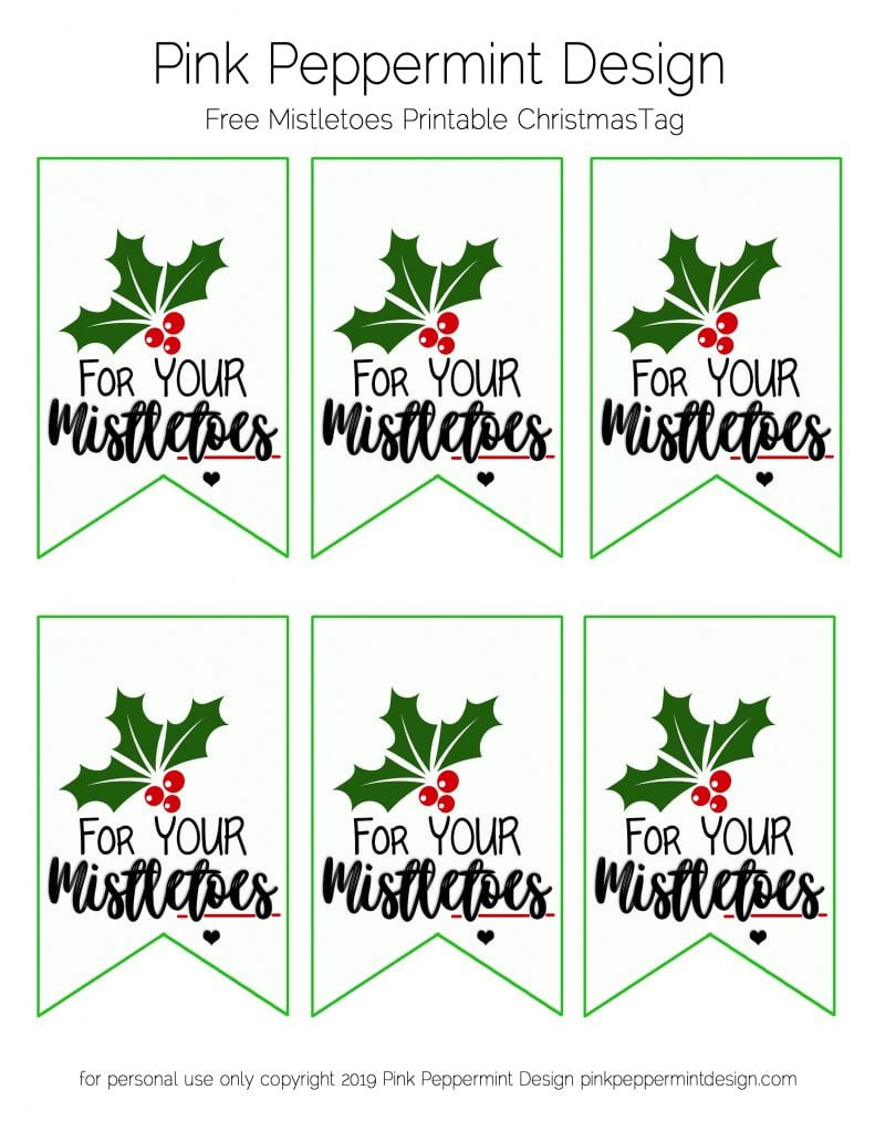 Free Printable Christmas Gift Tags : For Your Mistletoes — Pink throughout Free Printable Mistletoe Tags