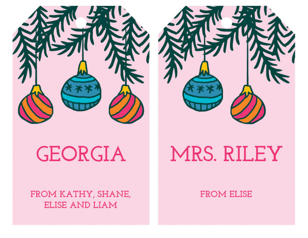 Free Printable Christmas Gift Tags In Pink - Editable - Merriment with Free Printable Gift Tags Personalized
