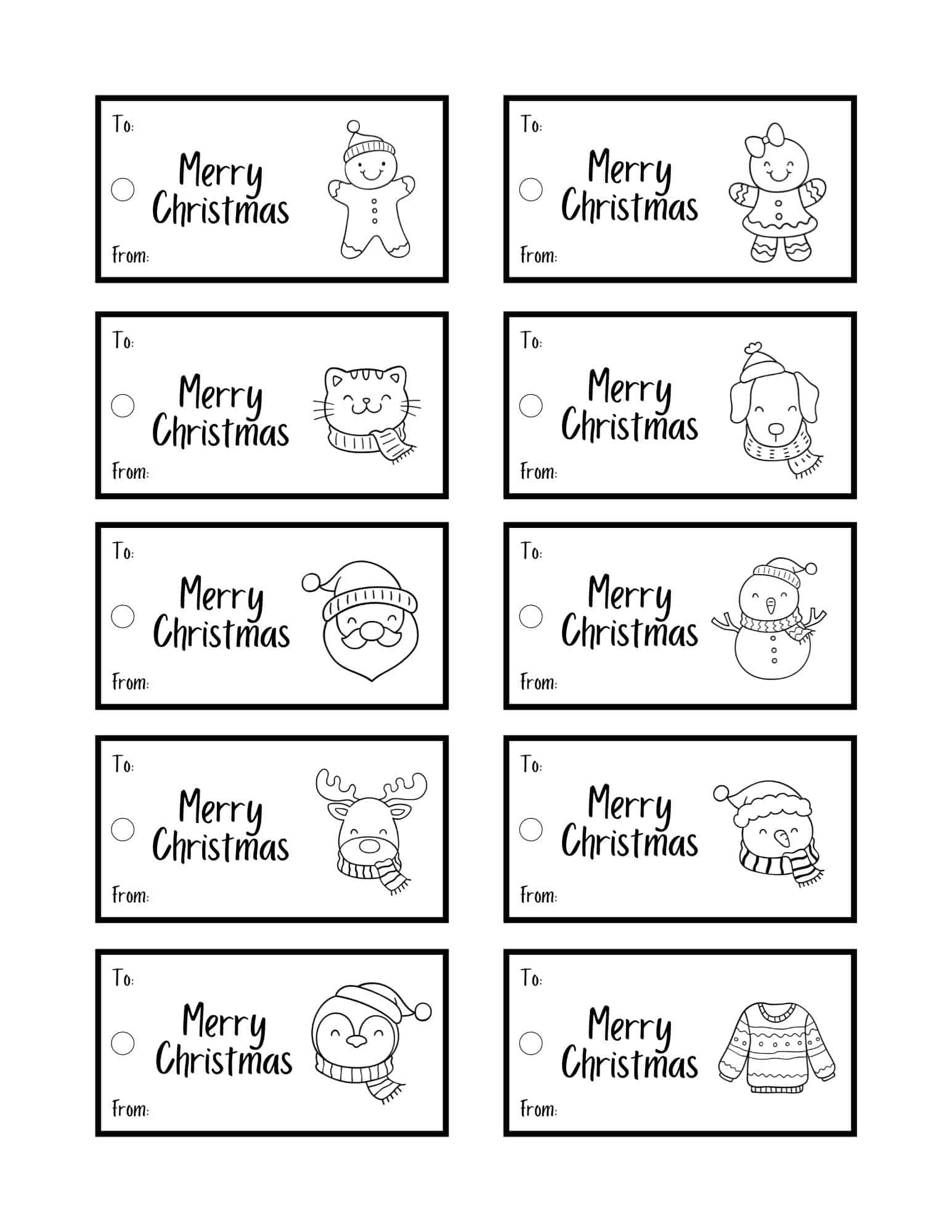Free Printable Christmas Gift Tags | Parties Made Personal for Christmas Gift Tags Free Printable Black And White