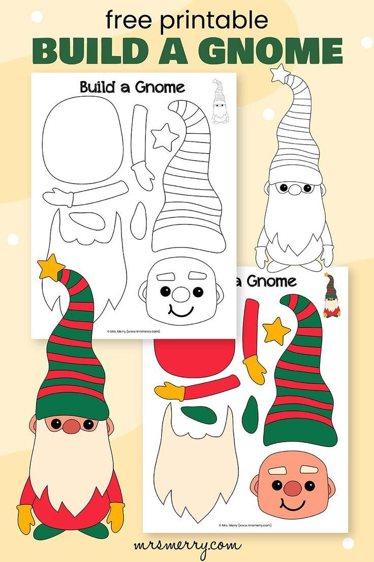 Free Printable Christmas Gnome Template inside Free Printable Christmas Craft Templates