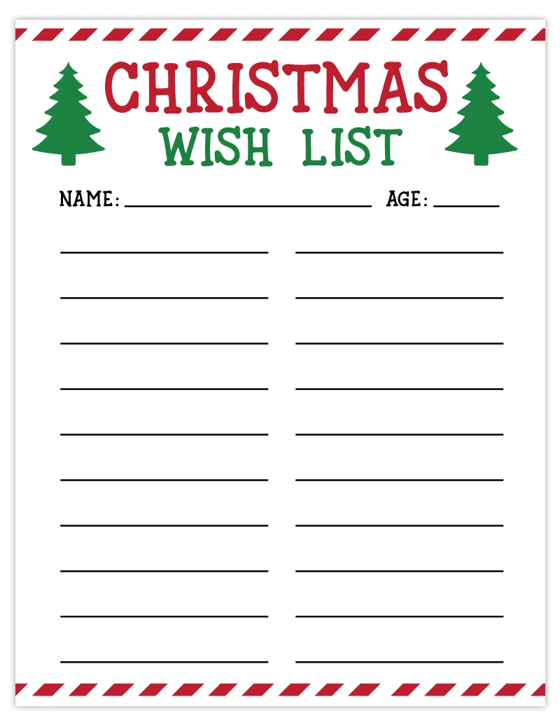 Free Printable Christmas List | Wish List For Kids - Pjs And Paint inside Free Printable Christmas List Maker