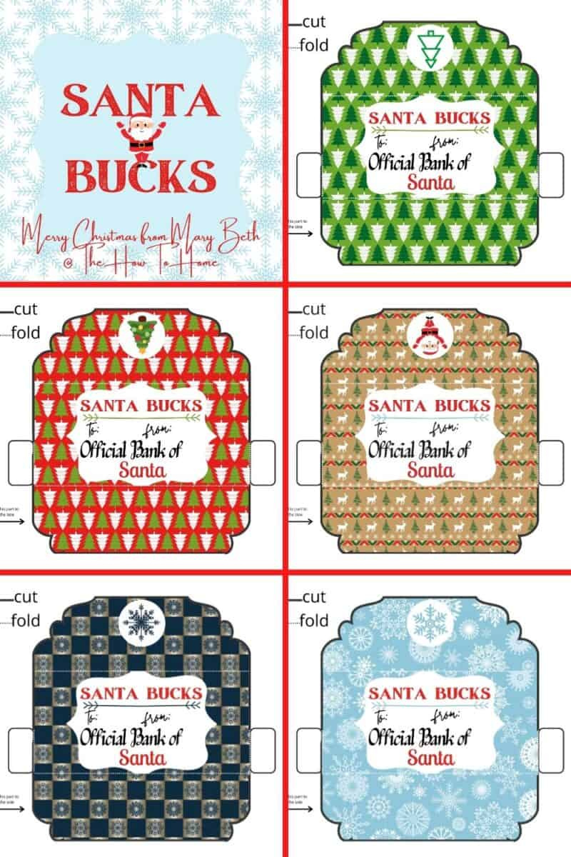Free Printable Christmas Money Holders - The How-To Home regarding Free Printable Christmas Money Holders