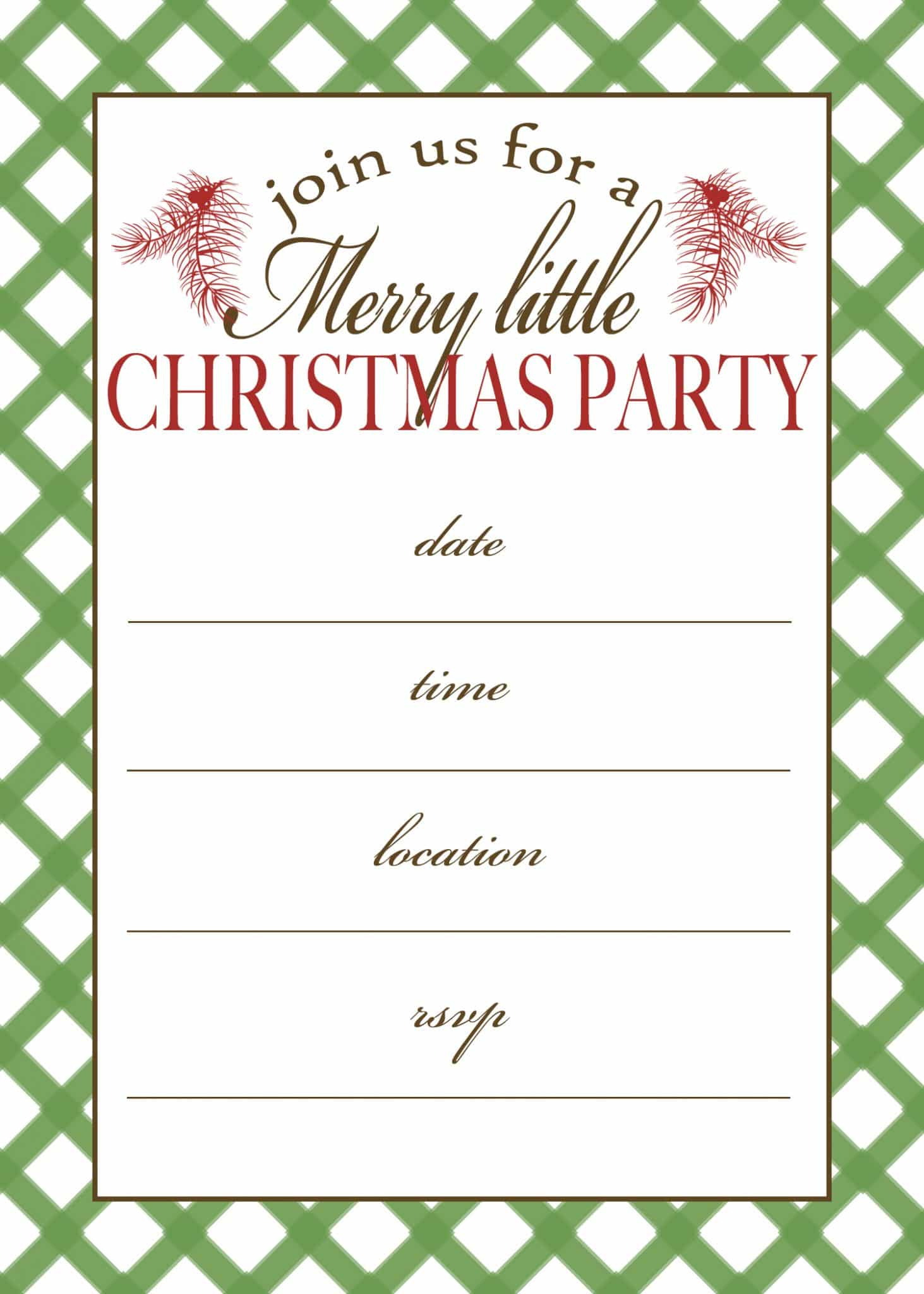 Free Printable Christmas Party Invitation | Moritz Fine Designs with Christmas Party Invitation Templates Free Printable