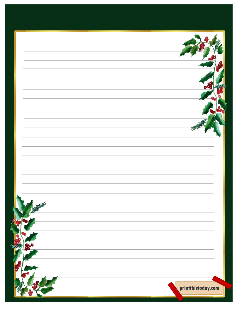 Free Printable Christmas Writing Paper Stationery - Worksheets Library intended for Free Printable Christmas Stationary Paper
