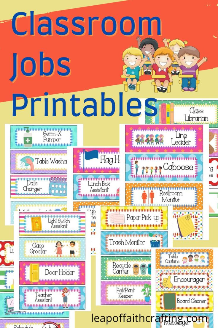 Free Printable Classroom Jobs Pdf To Use Now! - Leap Of Faith Crafting with Classroom Helper Chart Free Printables