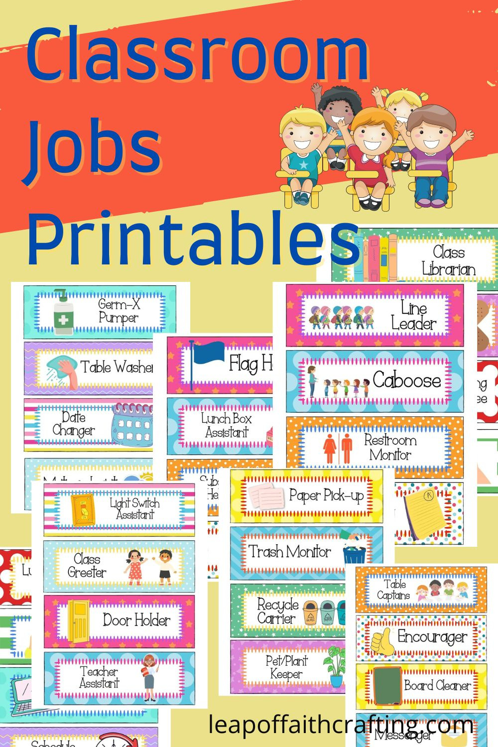 Free Printable Classroom Jobs Pdf To Use Now! - Leap Of Faith Crafting within Preschool Classroom Helper Labels Free Printable