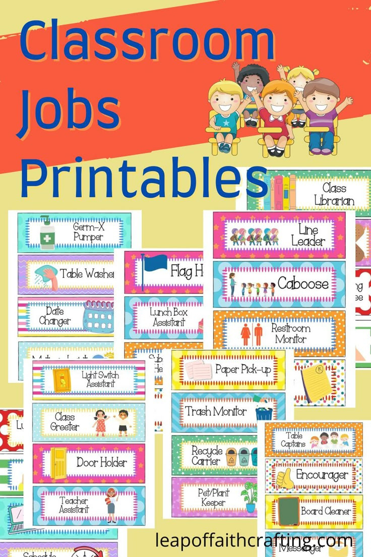 Free Printable Classroom Jobs Pdf To Use Now! pertaining to Free Printable Preschool Job Chart Pictures