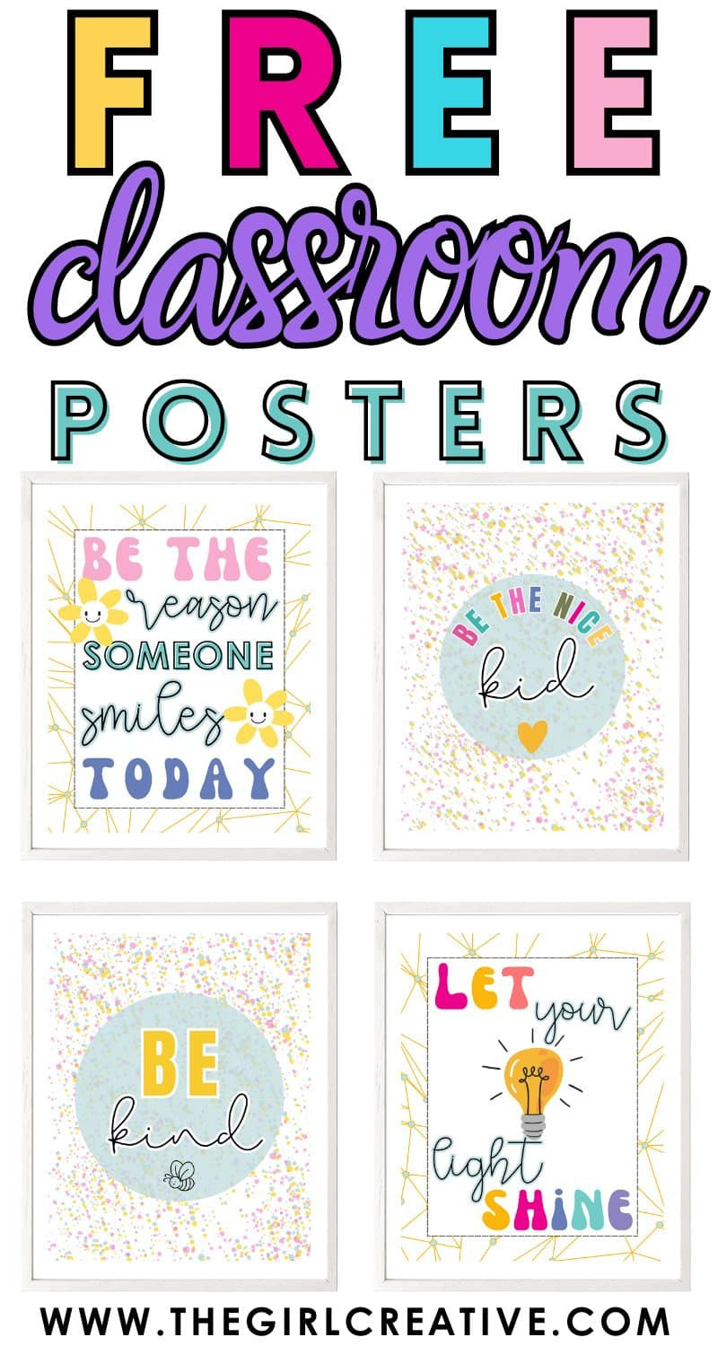 Free Printable Classroom Posters That Inspire Kindness - The Girl with Free Printable Posters For Teachers