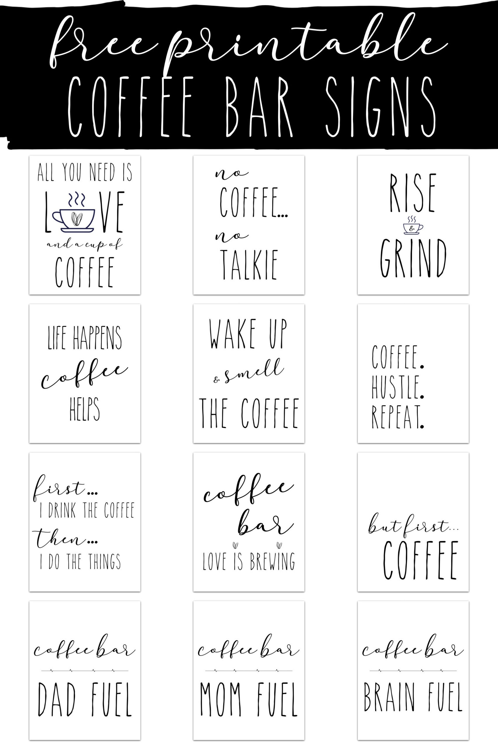 Free Printable Coffee Bar Signs - Extreme Couponing Mom inside Free Printable Coffee Bar Signs