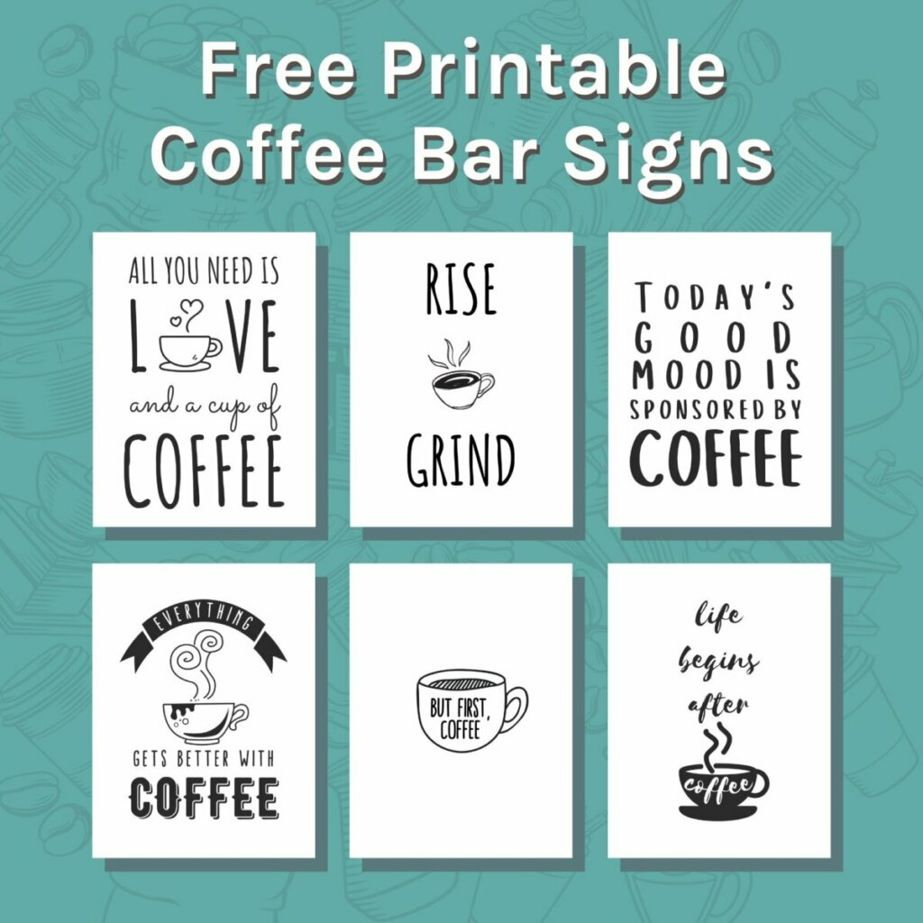 Free Printable Coffee Bar Signs/Fridge Magnets - Home Grounds pertaining to Free Printable Signs