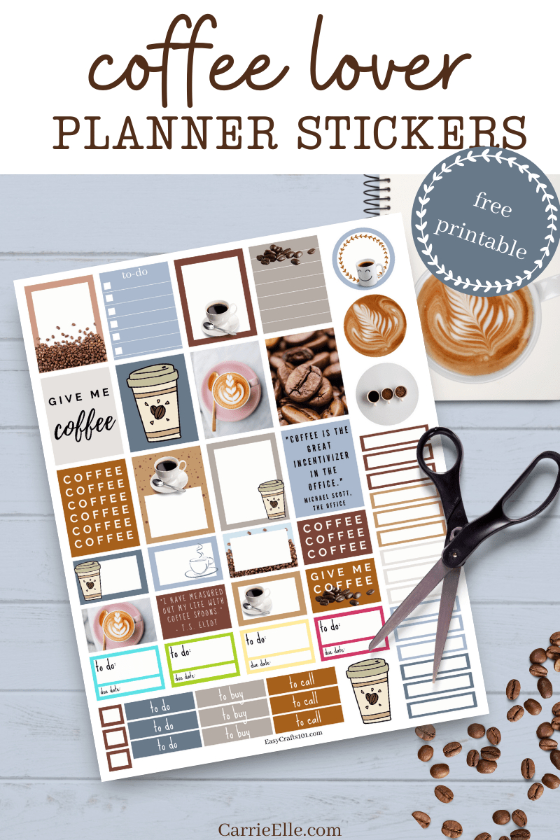 Free Printable Coffee Planner Stickers - Carrie Elle inside Free Printable Stickers
