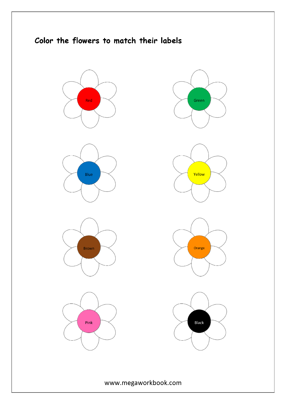 Free Printable Color Recognition Worksheets - Colormatching regarding Color Recognition Worksheets Free Printable