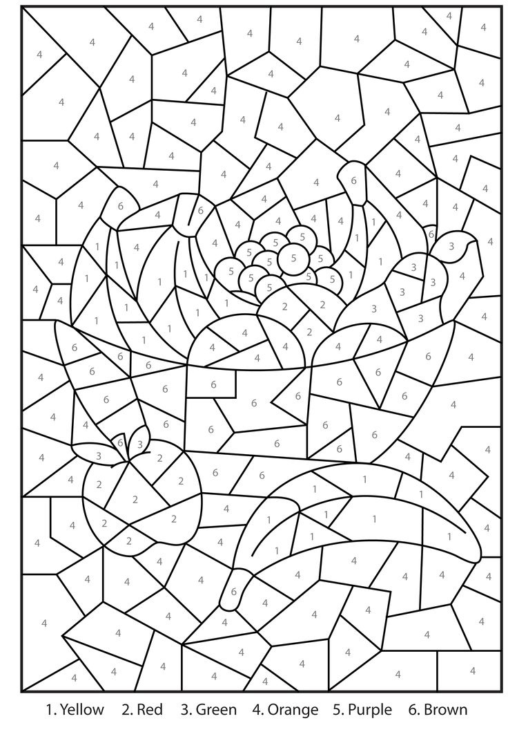 Free Printable Colornumber Coloring Pages - Best Coloring in Free Printable Color By Number For Adults