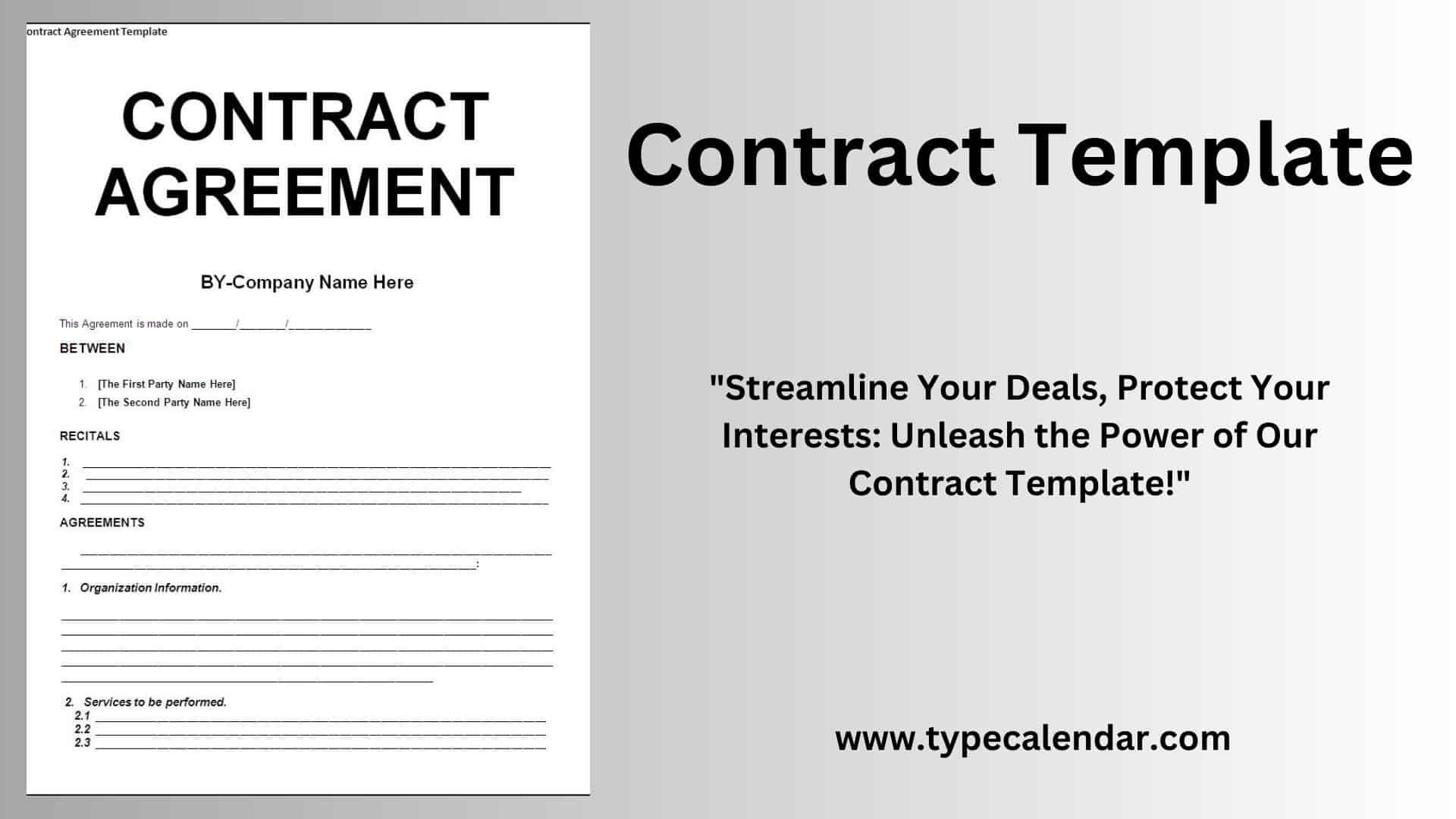 Free Printable Contract Templates [Word, Pdf] Services &amp;amp; Employment within Free Printable Contracts