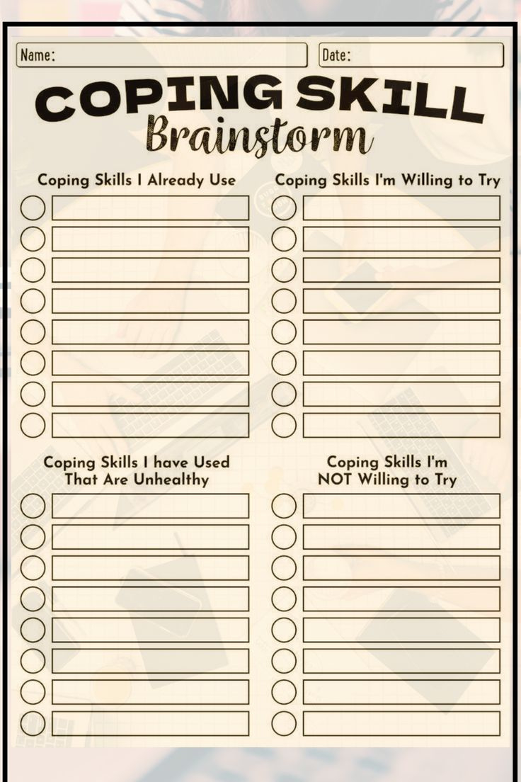 Free Printable Coping Skills Worksheets For Adults with regard to Free Printable Coping Skills Worksheets For Adults