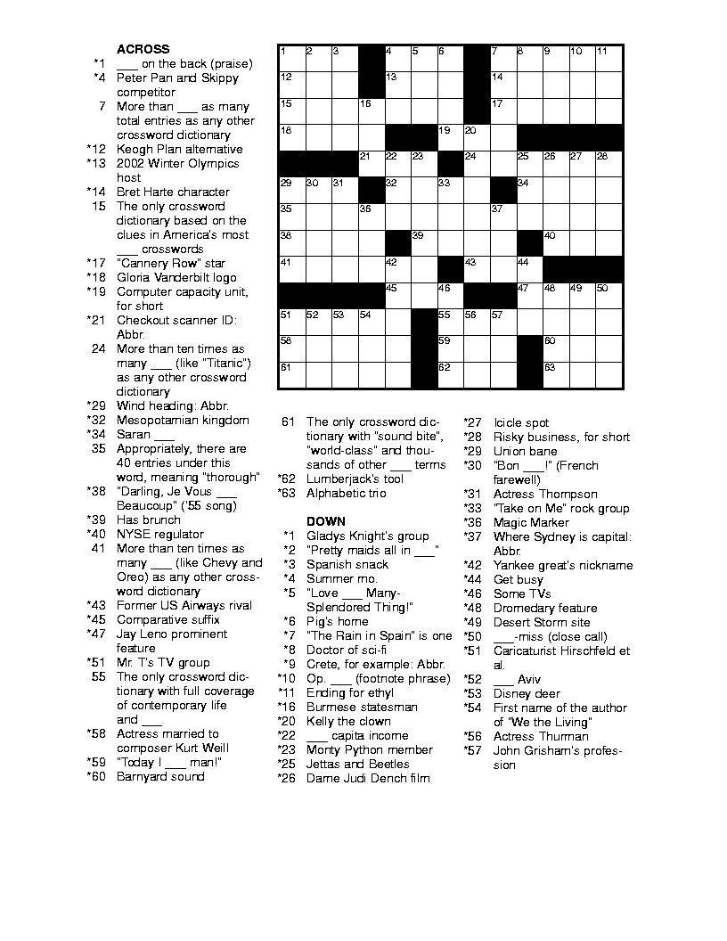 Free Printable Crossword Puzzles Medium Hard - Printable Crossword regarding Free Printable Crossword Puzzles For Adults