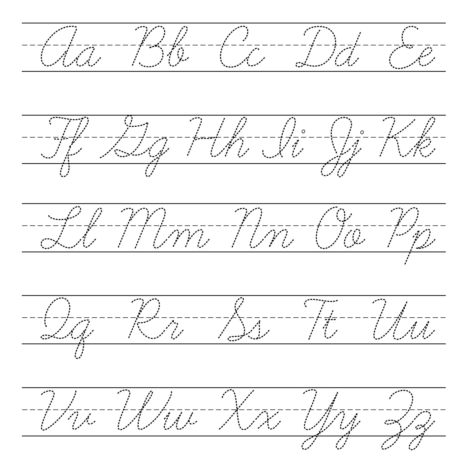 Free Printable Cursive Letters Chart Worksheet Collection within Free Printable Cursive Alphabet