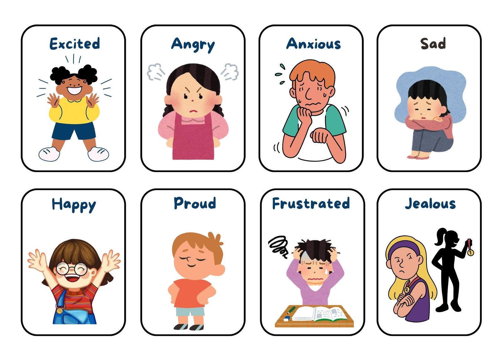 Free Printable Custom Emotions Flashcard Templates | Canva with regard to Free Printable Pictures Of Emotions