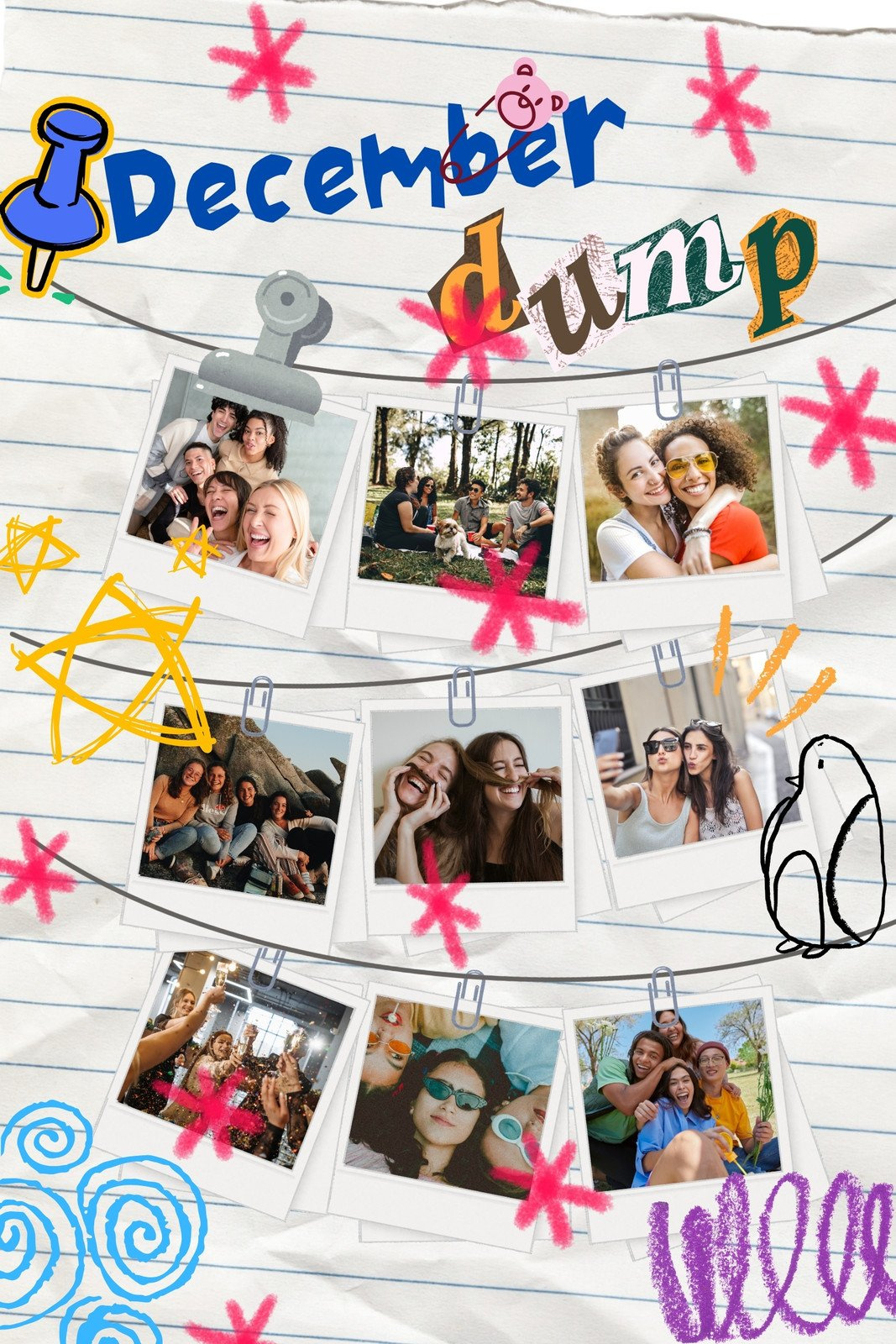 Free Printable, Customizable Art Photo Collage Templates | Canva intended for Free Printable Picture Collage