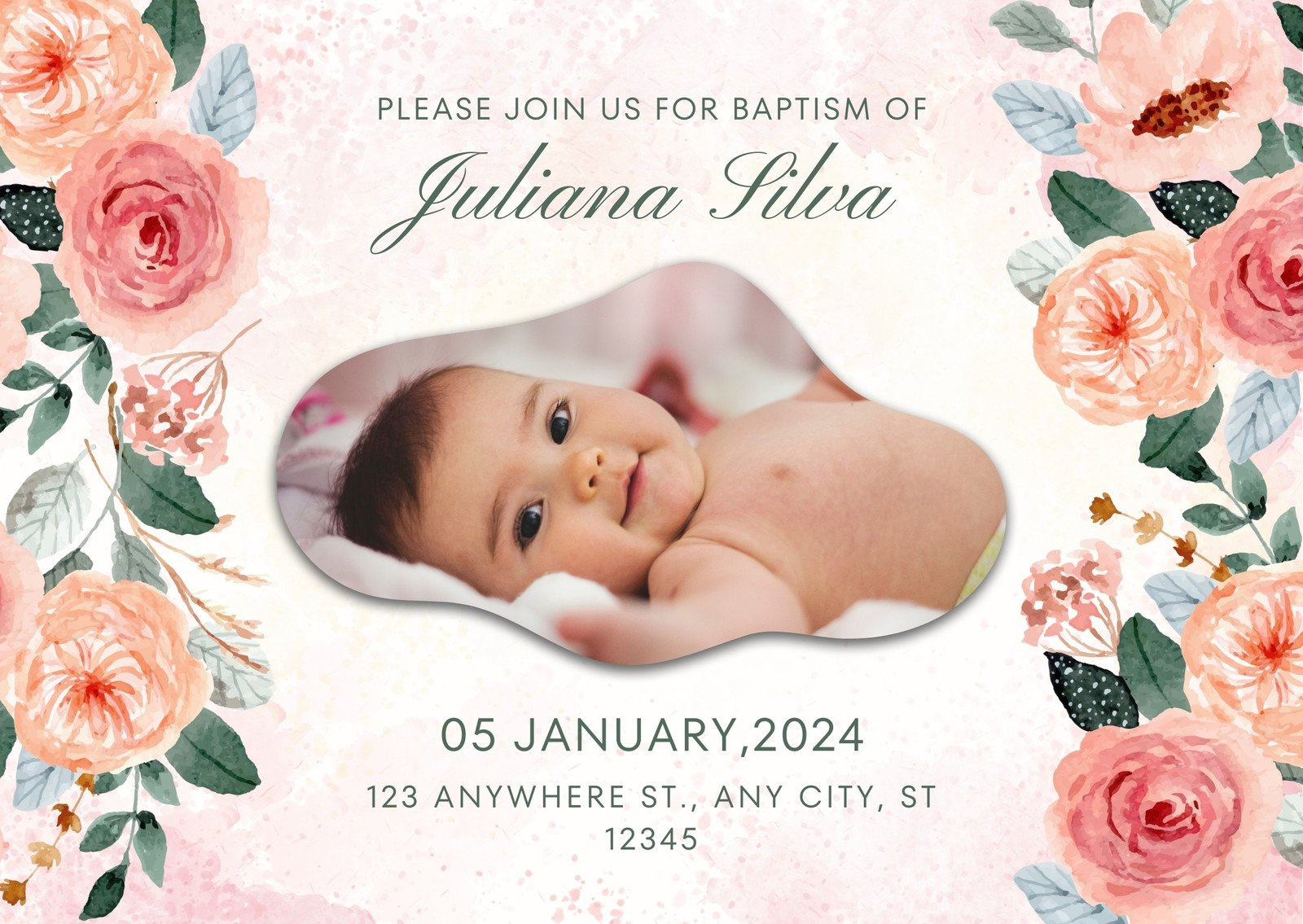 Free Printable, Customizable Baptism Card Templates | Canva within Free Printable Baptism Greeting Cards