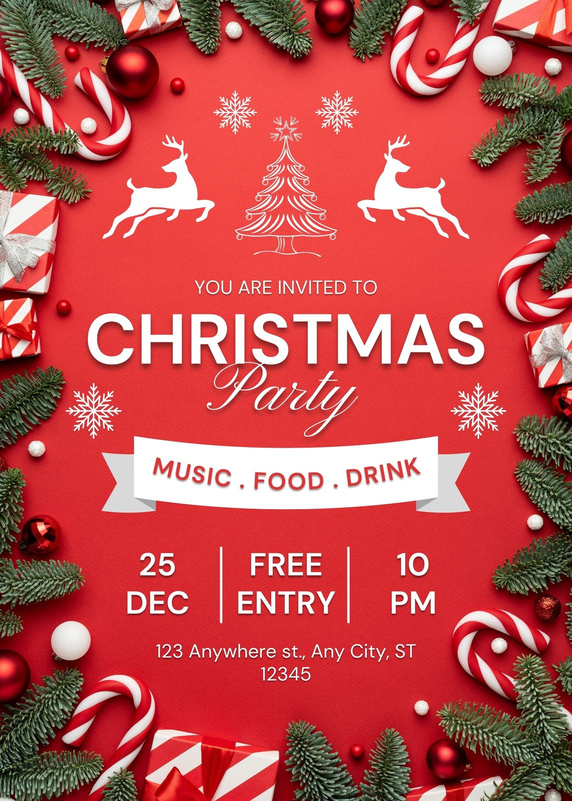 Free, Printable, Customizable Christmas Flyer Templates | Canva in Free Printable Christmas Party Flyer Templates