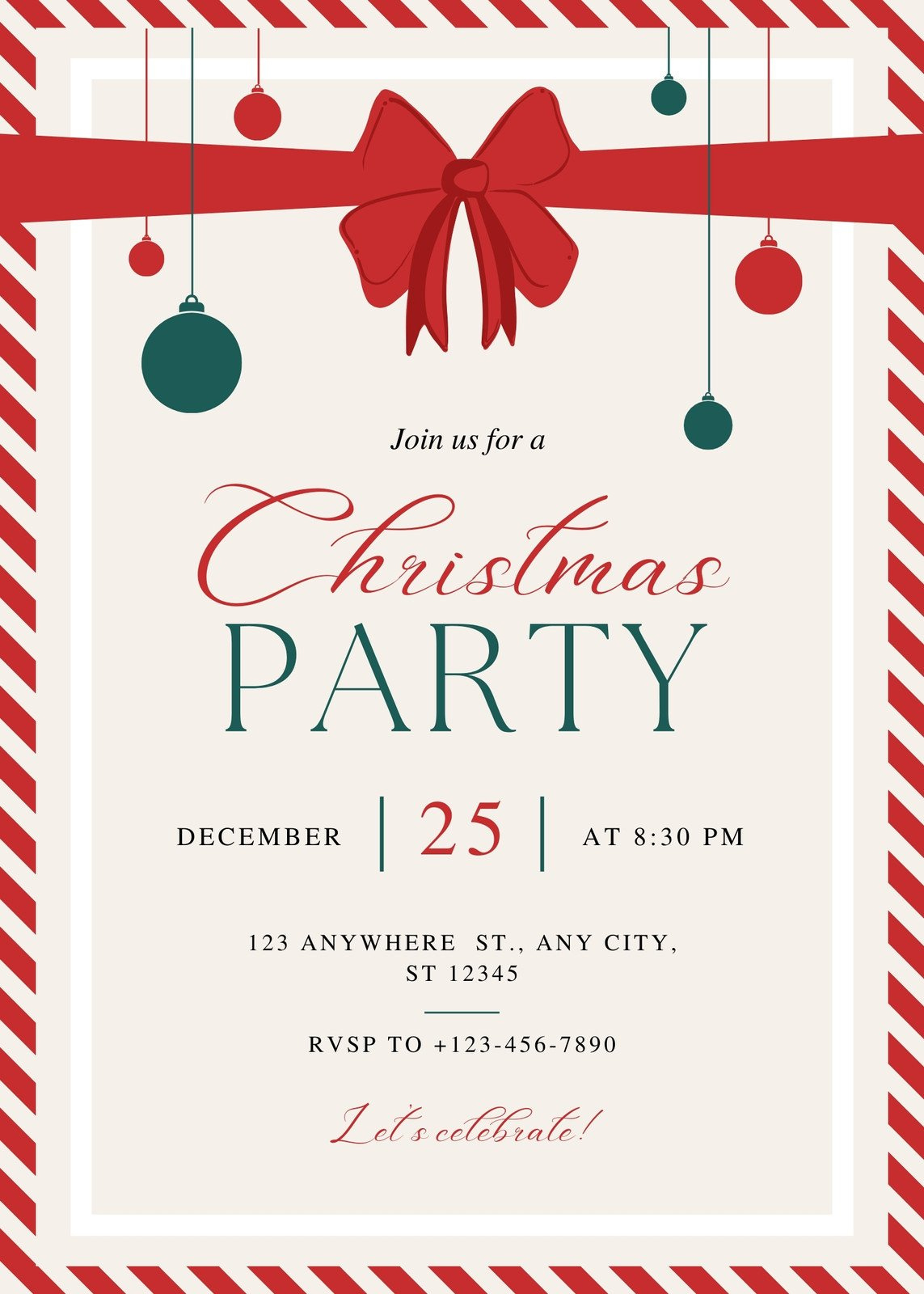 Free, Printable, Customizable Christmas Invitation Templates | Canva intended for Free Online Printable Christmas Party Invitations