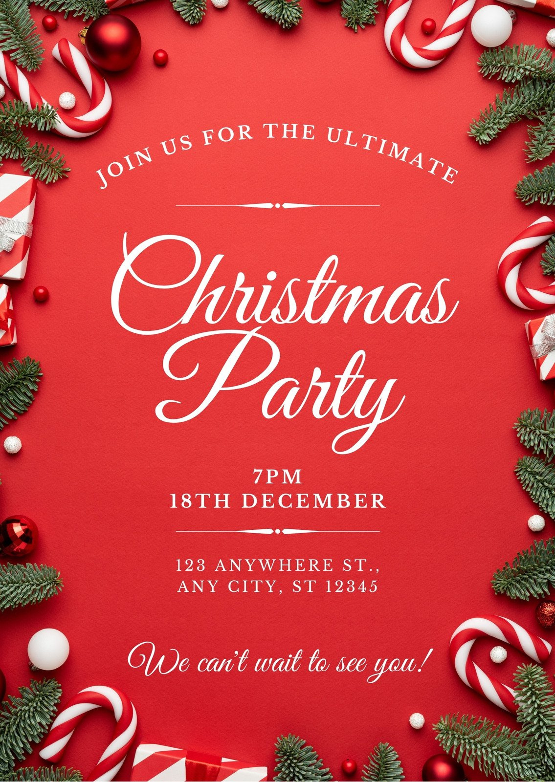 Free, Printable, Customizable Christmas Invitation Templates with Free Printable Christmas Party Invitations