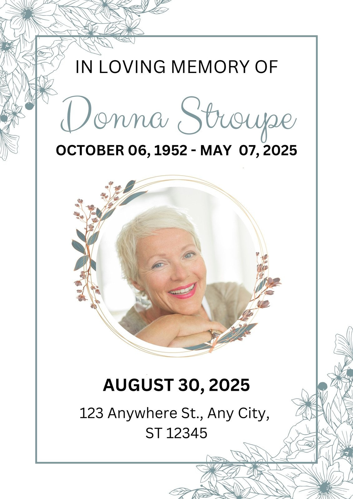 Free Printable, Customizable Funeral Program Templates | Canva intended for Free Printable Funeral Program Template