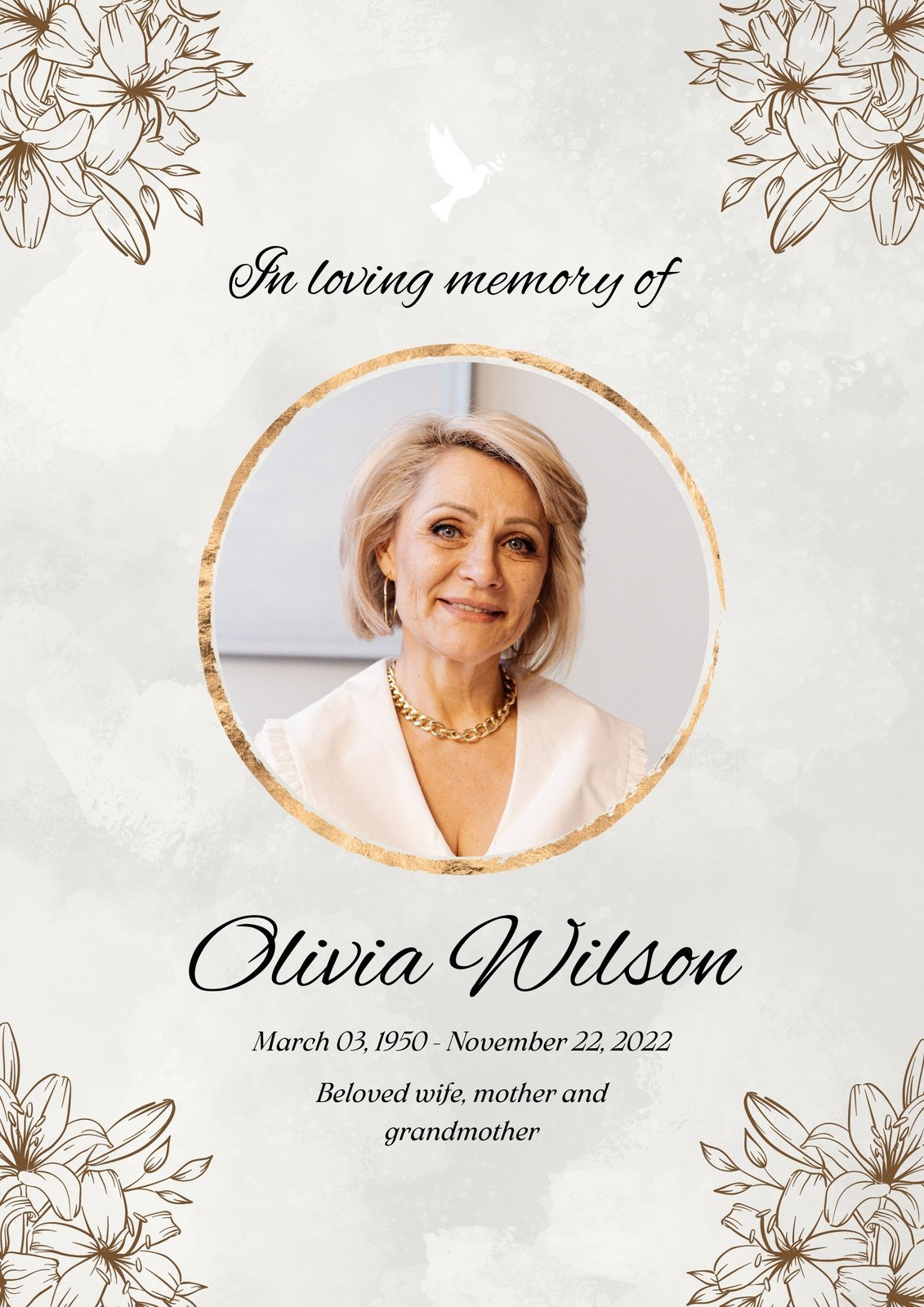 Free Printable, Customizable Funeral Program Templates | Canva regarding Free Printable Funeral Program Template