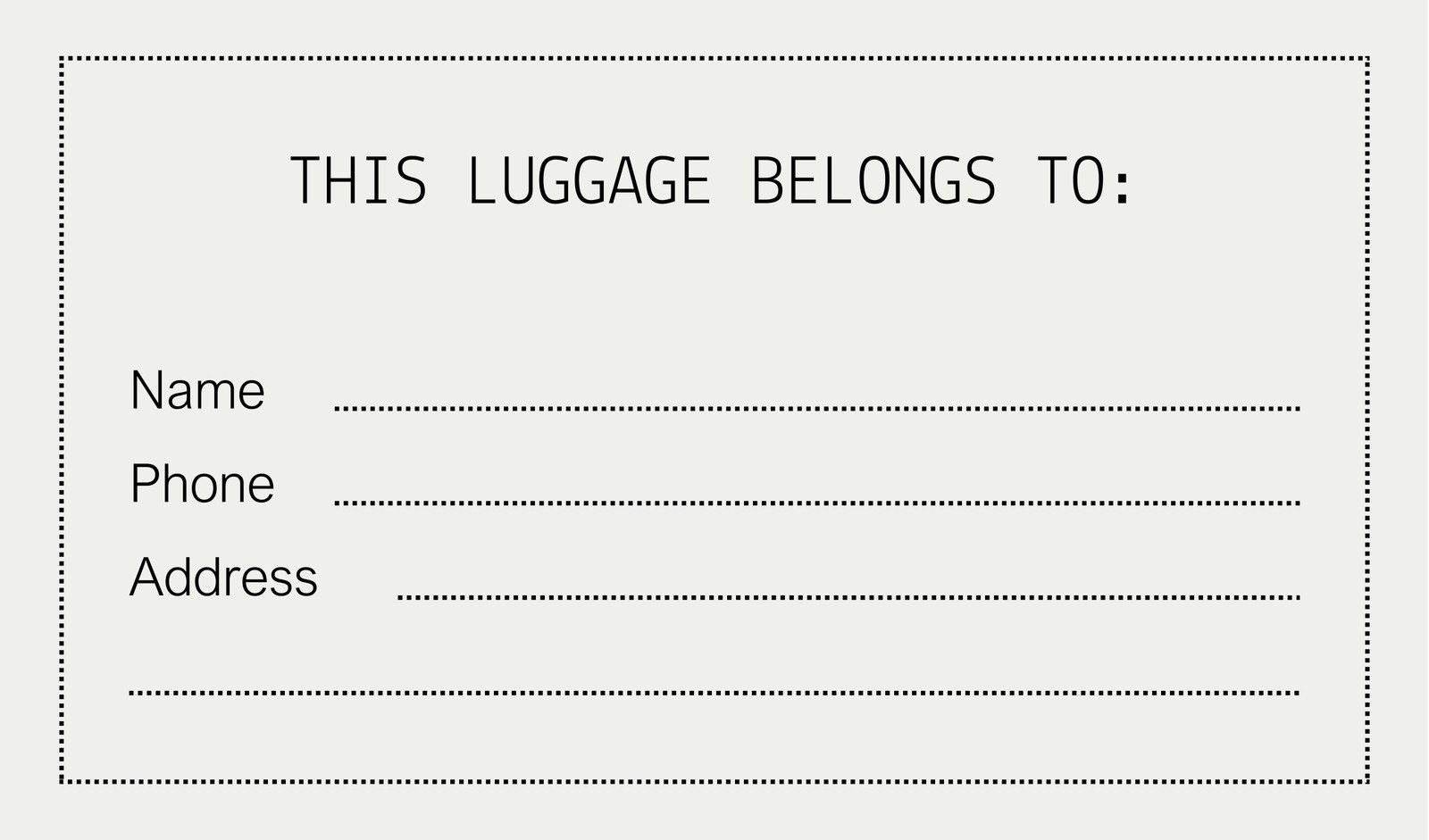 Free Printable, Customizable Luggage Tag Templates | Canva pertaining to Free Printable Luggage Tags