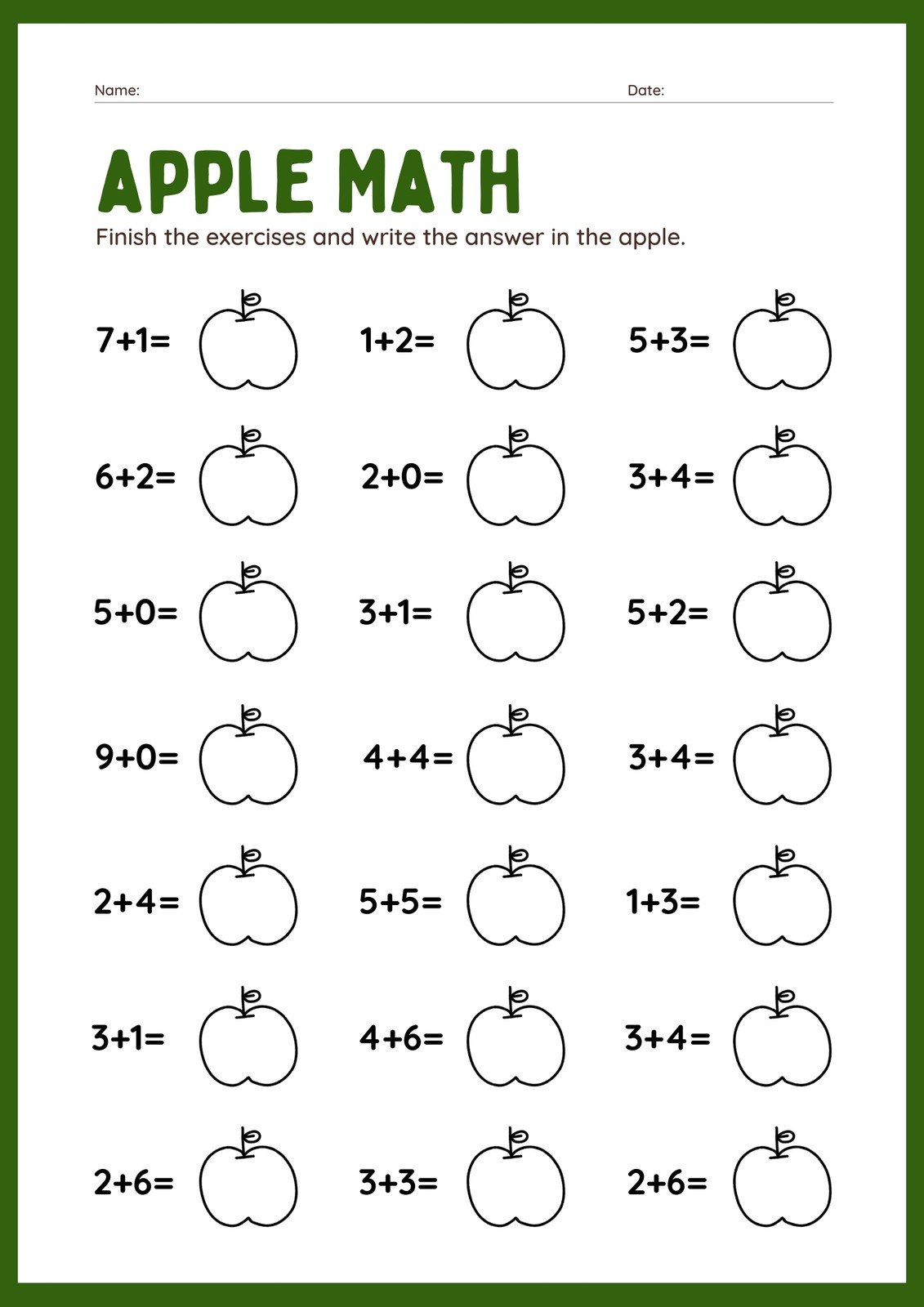 Free, Printable, Customizable Math Worksheet Templates | Canva within Free Math Printables
