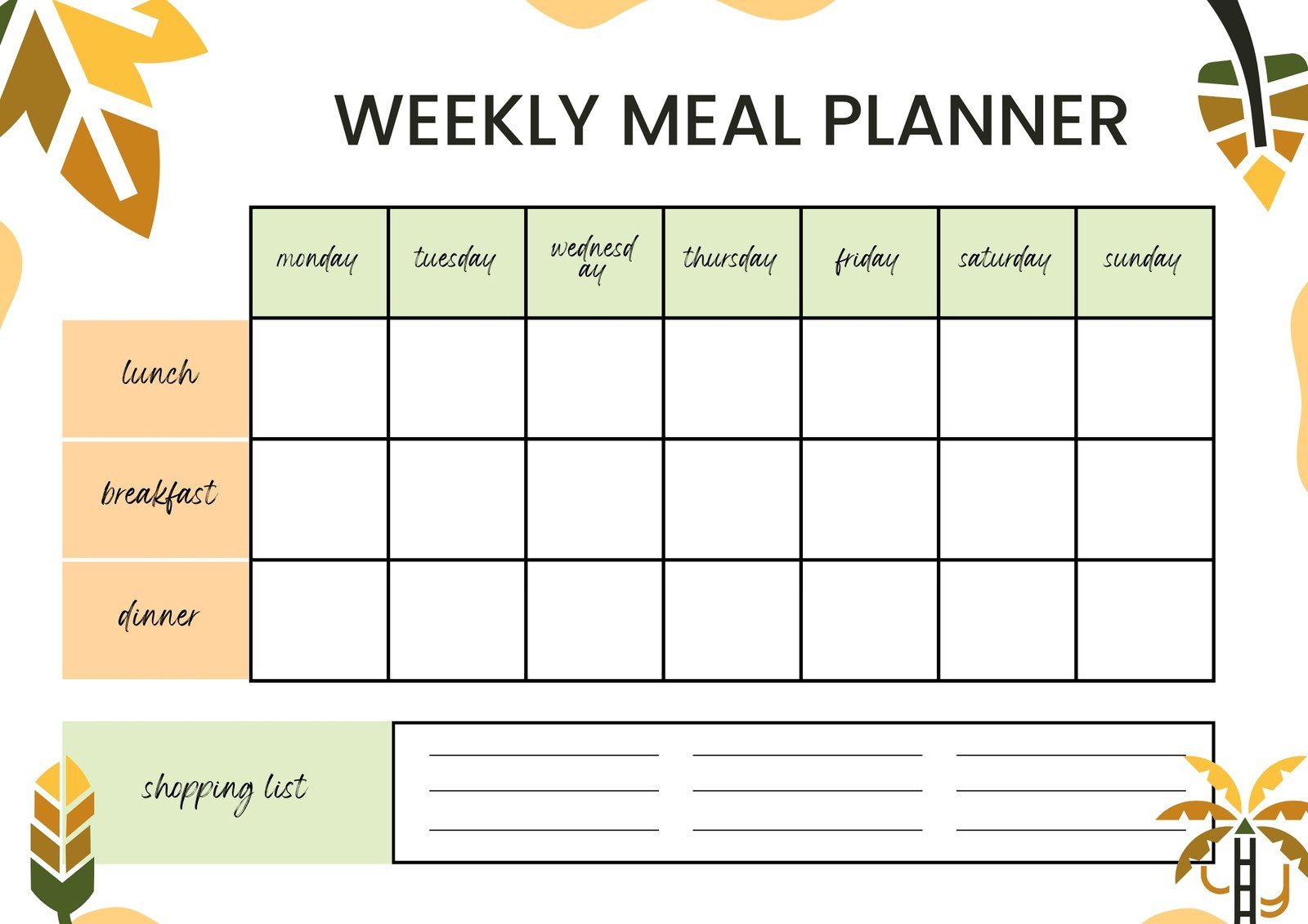 Free Printable, Customizable Monthly Menu Templates | Canva inside Free Printable Menu Templates
