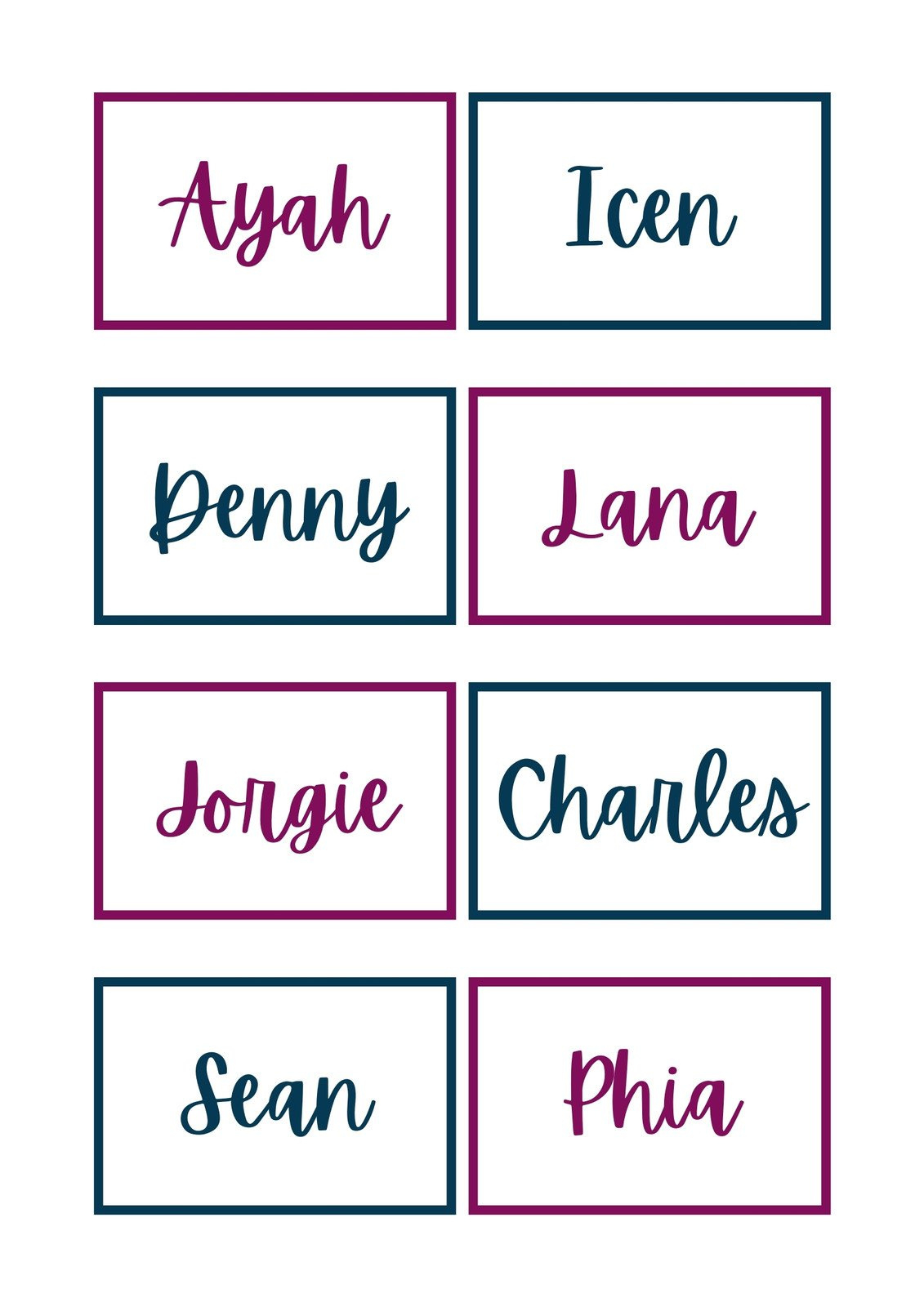 Free, Printable, Customizable Name Tag Templates | Canva inside Free Customized Name Tags Printable