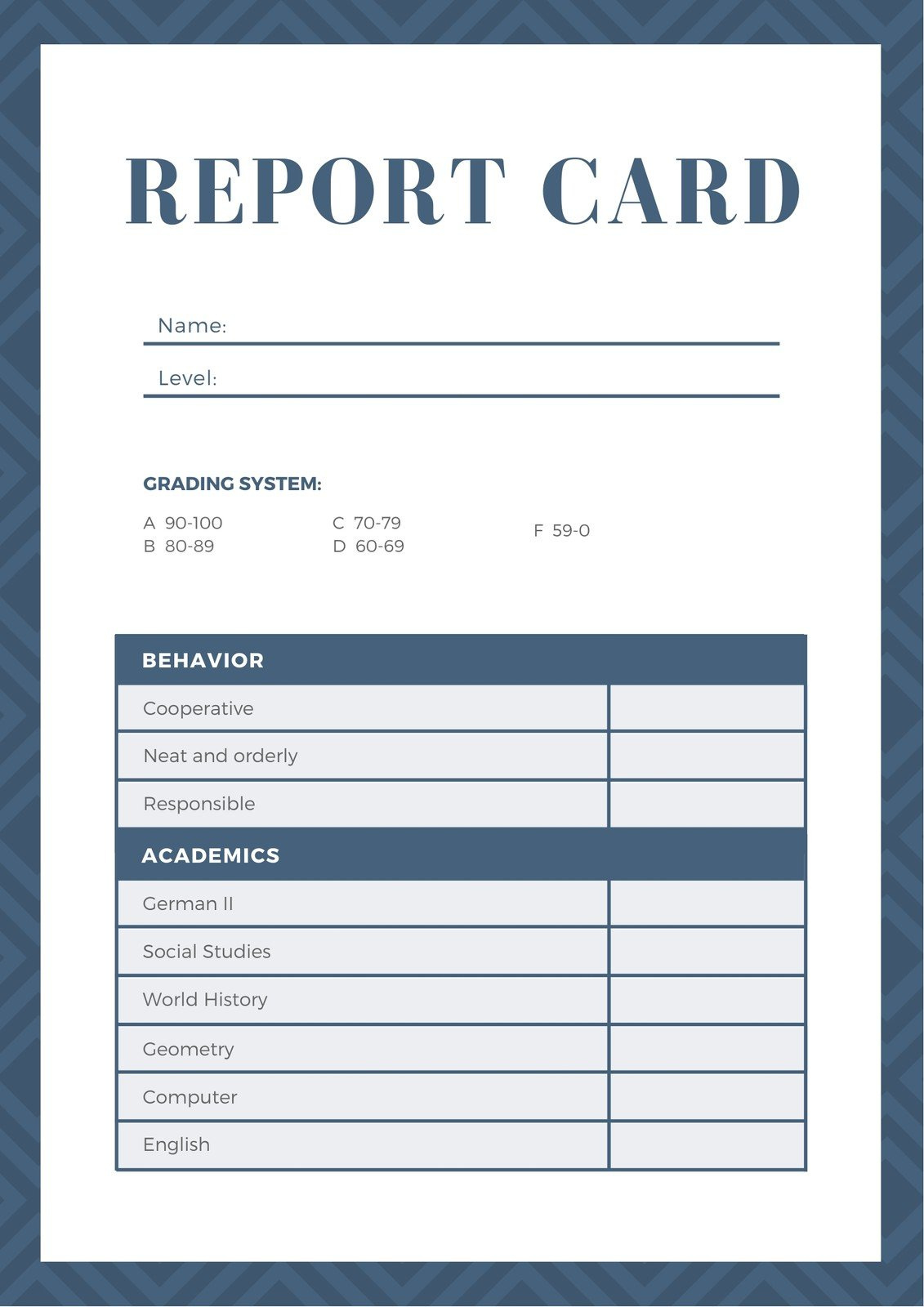 Free, Printable, Customizable Report Card Templates | Canva intended for Free Printable Grade Cards