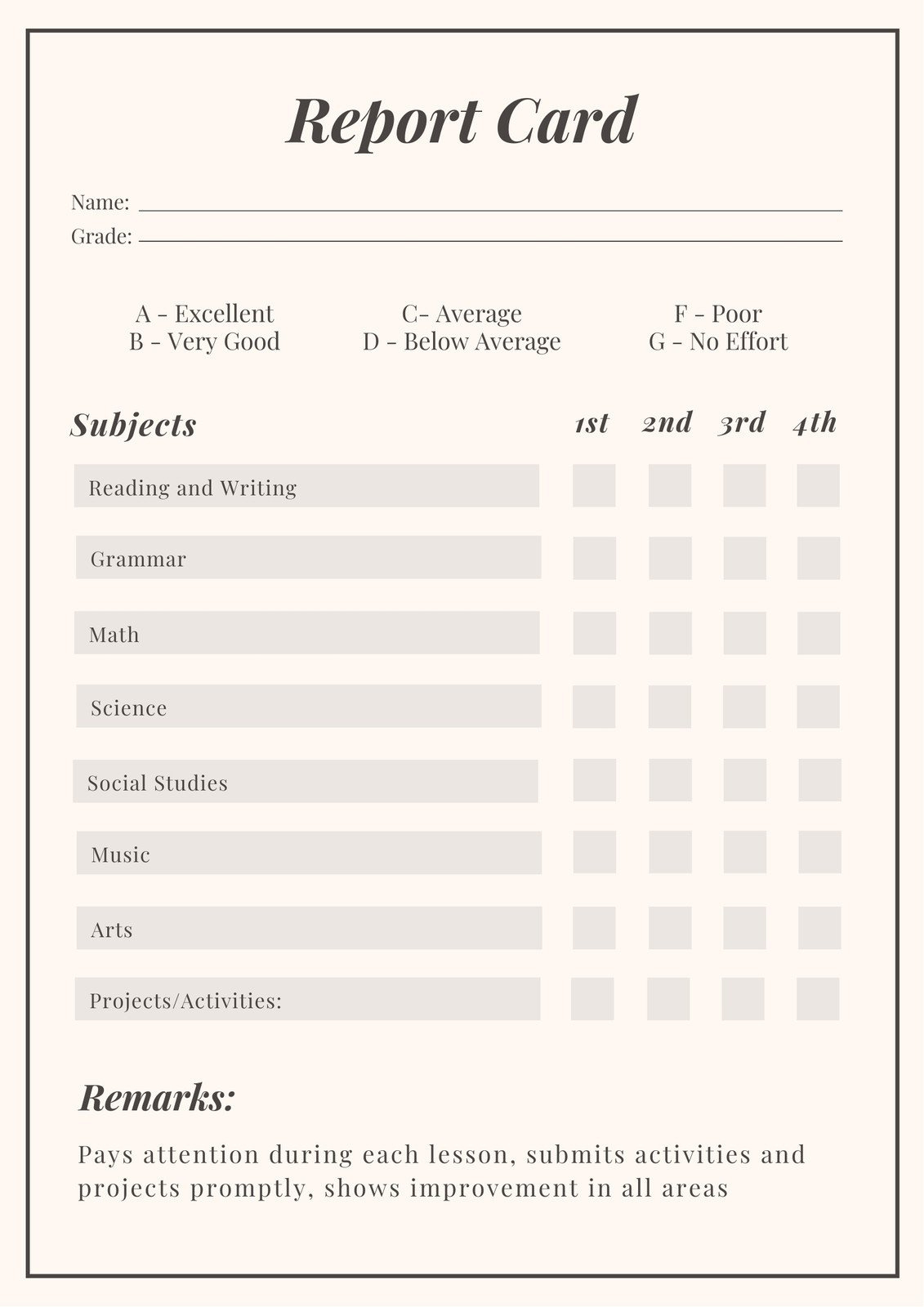 Free, Printable, Customizable Report Card Templates | Canva intended for Free Printable Report Cards